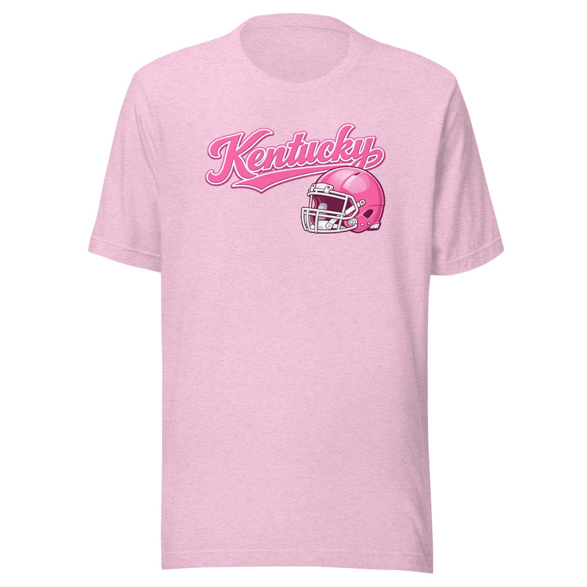 Kentucky Pink Script Helmet T-Shirt | Minimal Sports Design | Classic Airlume - Bluegrass Elite Apparel LLC