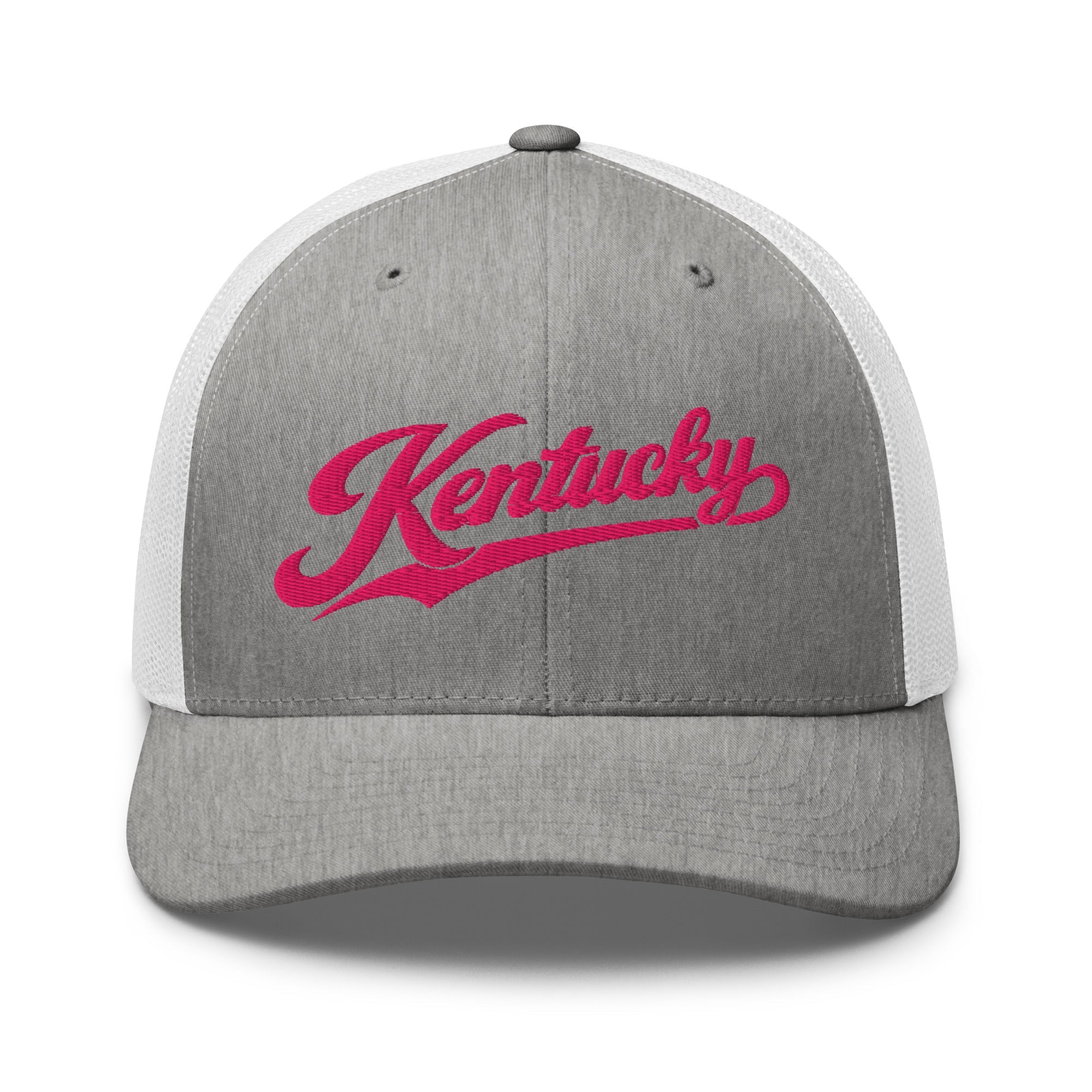 Kentucky Pink Script Trucker Hat – Vintage State Pride Mesh Cap - Bluegrass Elite Apparel LLC