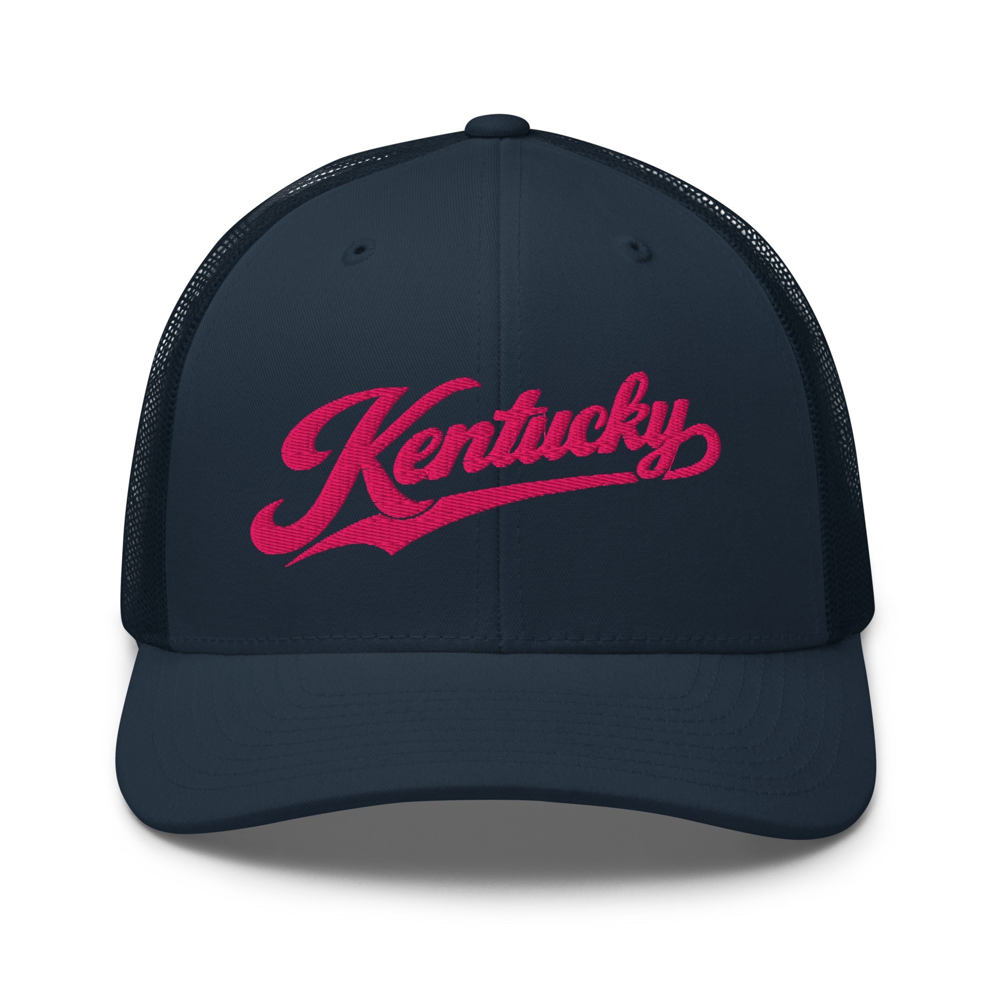 Kentucky Pink Script Trucker Hat – Vintage State Pride Mesh Cap - Bluegrass Elite Apparel LLC