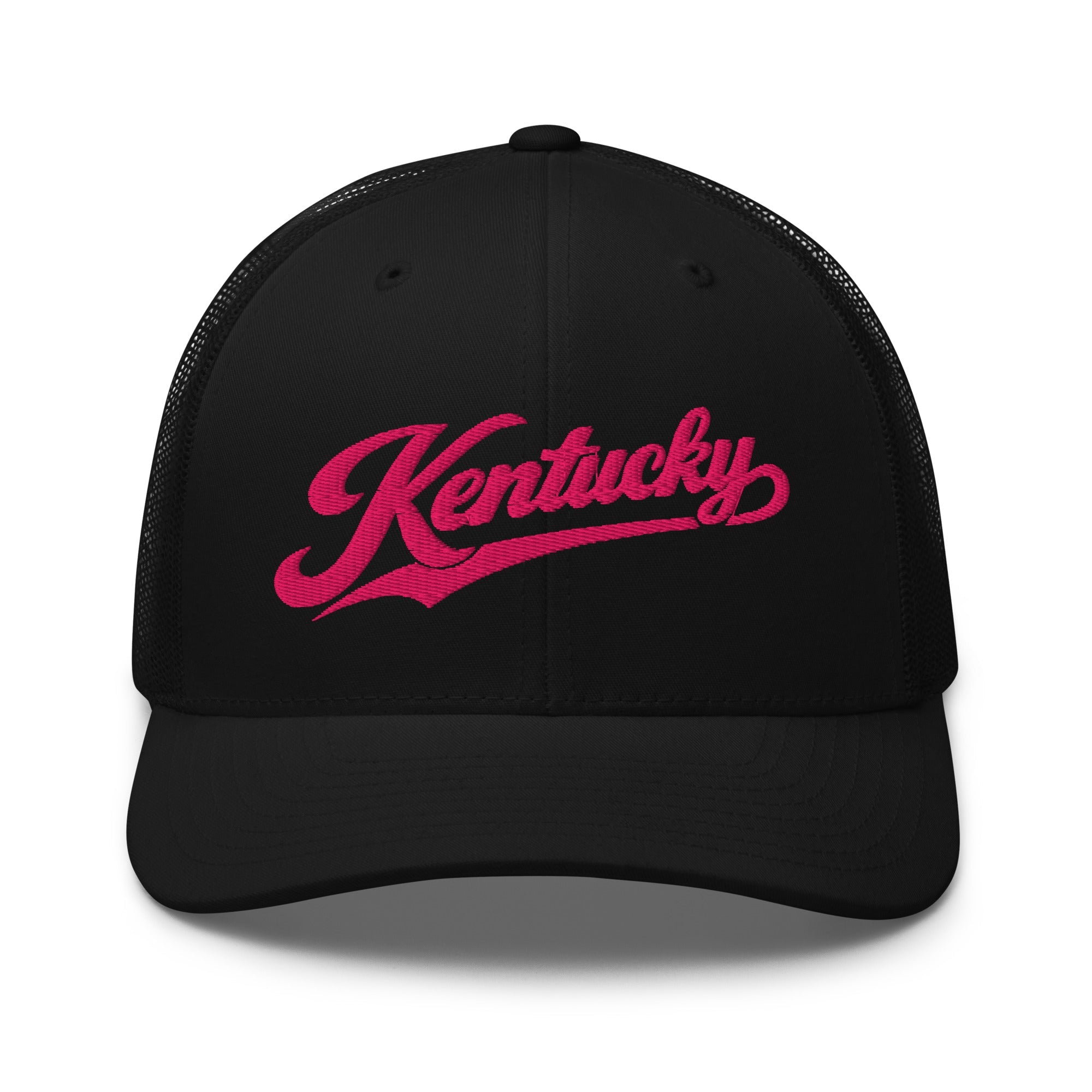 Kentucky Pink Script Trucker Hat – Vintage State Pride Mesh Cap - Bluegrass Elite Apparel LLC