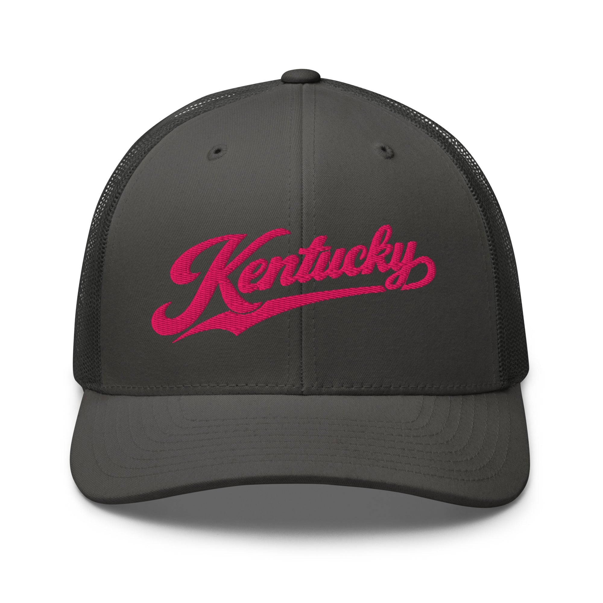 Kentucky Pink Script Trucker Hat – Vintage State Pride Mesh Cap - Bluegrass Elite Apparel LLC