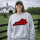 Kentucky Plaid State Sweatshirt | Red Lumberjack Kentucky Design - Bluegrass Elite Apparel LLC