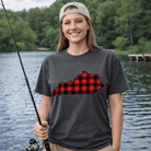 Kentucky Plaid State T-Shirt | Red Lumberjack Kentucky Design | Classic Airlume - Bluegrass Elite Apparel LLC
