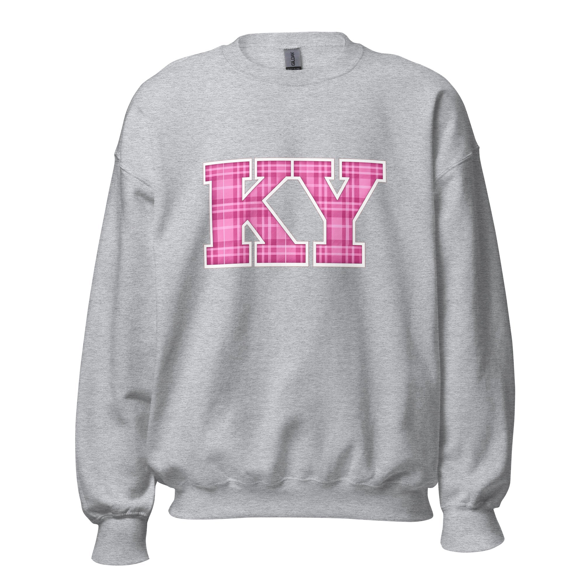 Kentucky Plaid Sweatshirt | Pink Tartan KY Design | Unisex Cozy Fit - Bluegrass Elite Apparel LLC