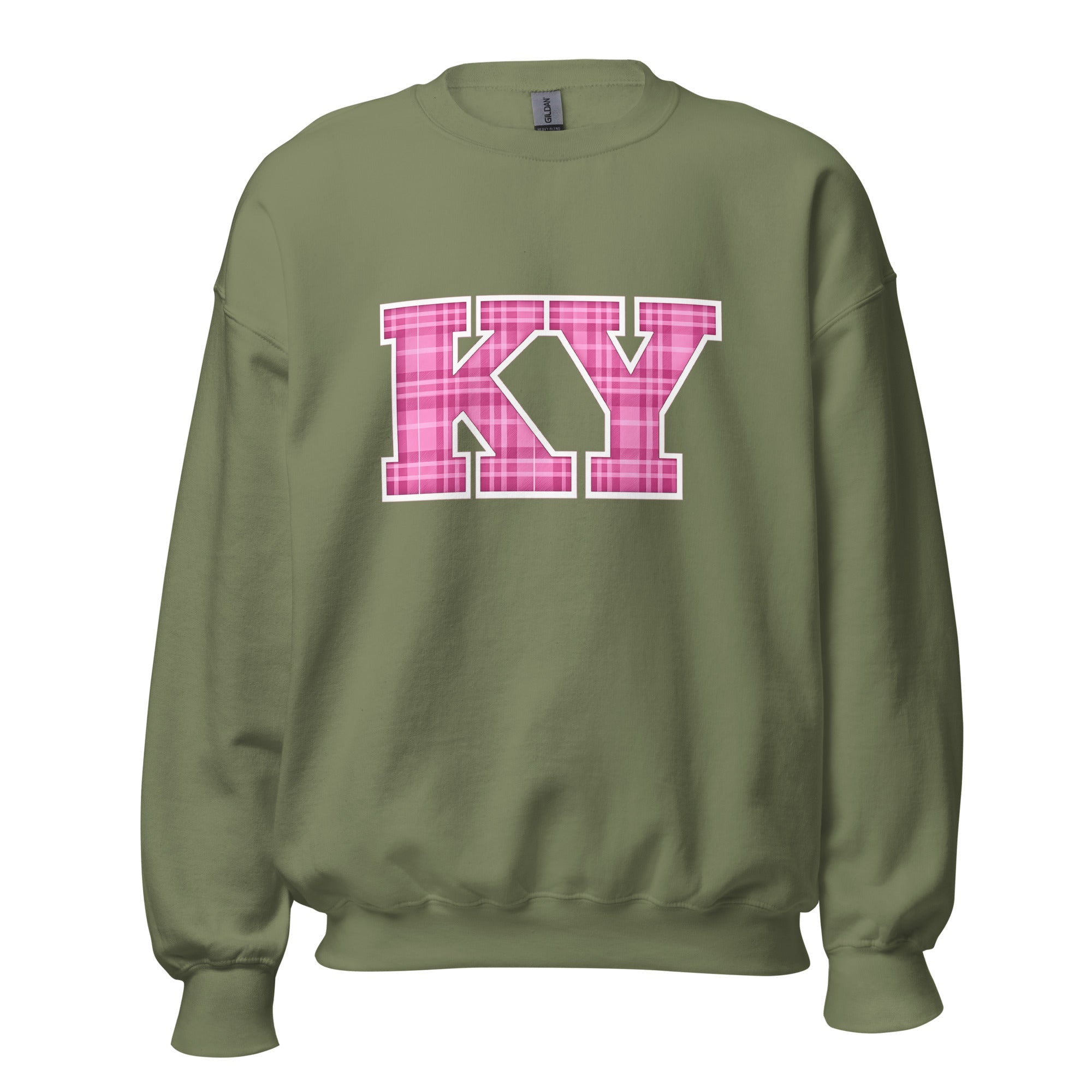 Kentucky Plaid Sweatshirt | Pink Tartan KY Design | Unisex Cozy Fit - Bluegrass Elite Apparel LLC
