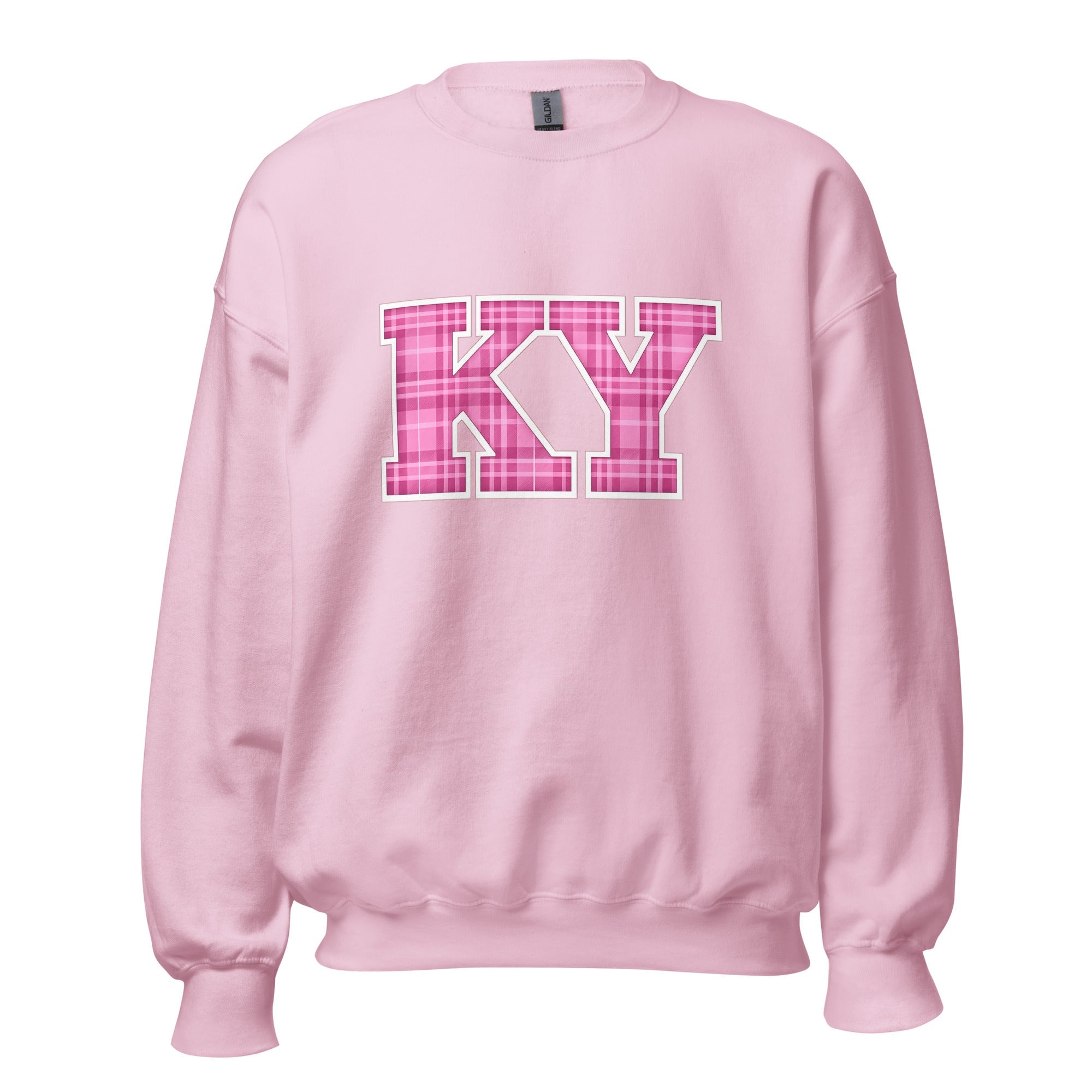Kentucky Plaid Sweatshirt | Pink Tartan KY Design | Unisex Cozy Fit - Bluegrass Elite Apparel LLC