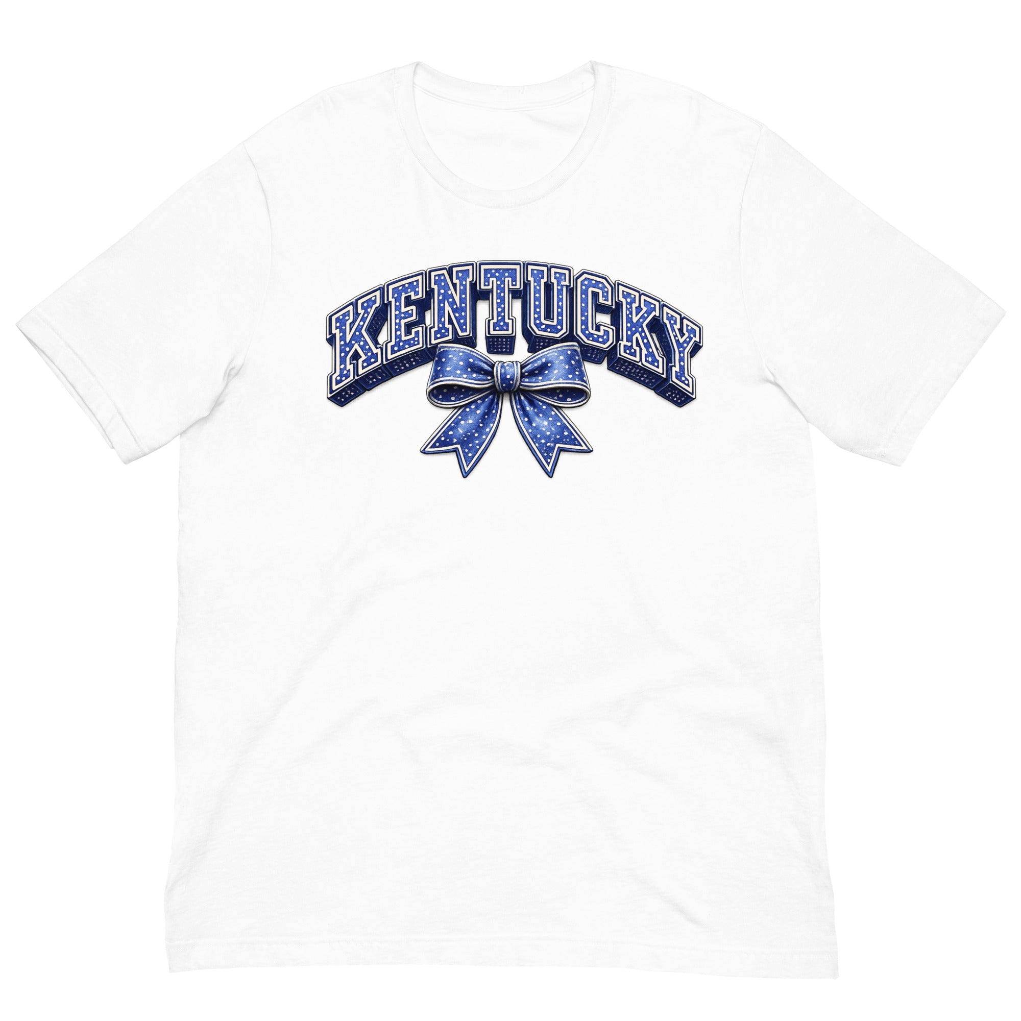 Kentucky Polka Dot Bow Tee | Vintage Varsity Design | Classic - Bluegrass Elite Apparel LLC