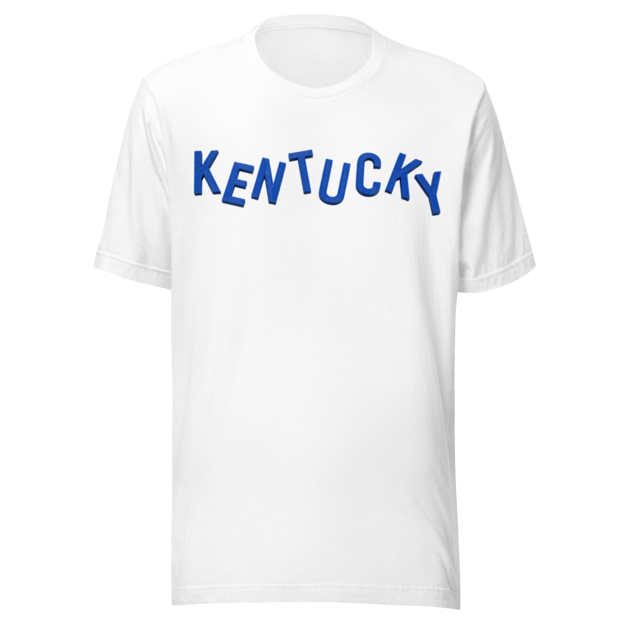 Kentucky Scattered Letter Graphic Tee | Minimal 3D Design | Classic - Bluegrass Elite Apparel LLC