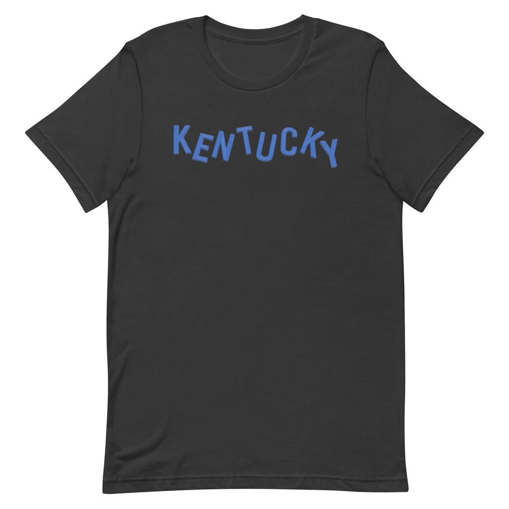 Kentucky Scattered Letter Graphic Tee | Minimal 3D Design | Classic - Bluegrass Elite Apparel LLC