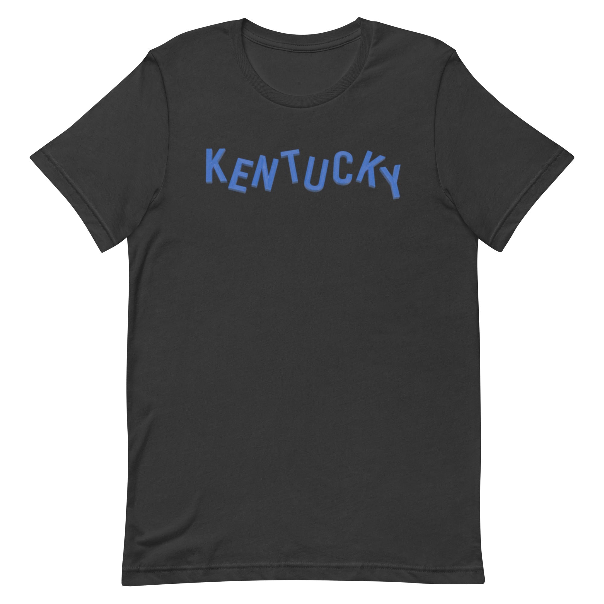 Kentucky Scattered Letter Graphic Tee | Minimal 3D Design | Classic - Bluegrass Elite Apparel LLC