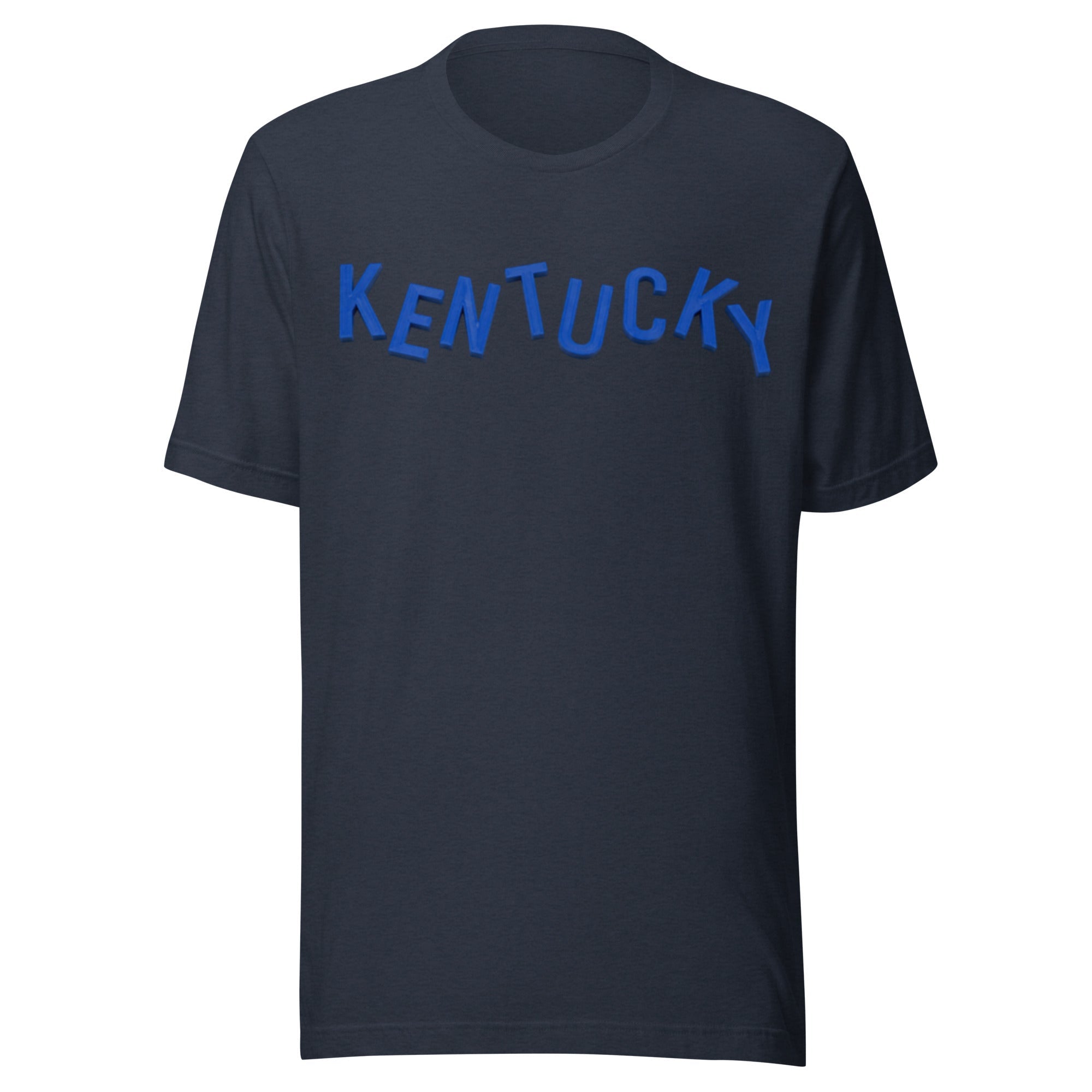 Kentucky Scattered Letter Graphic Tee | Minimal 3D Design | Classic - Bluegrass Elite Apparel LLC