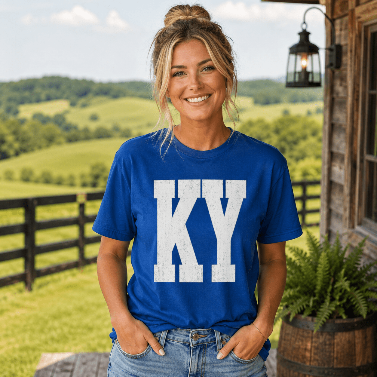 Kentucky Script Block Tee | Vintage Letter Design | Classic - Bluegrass Elite Apparel LLC