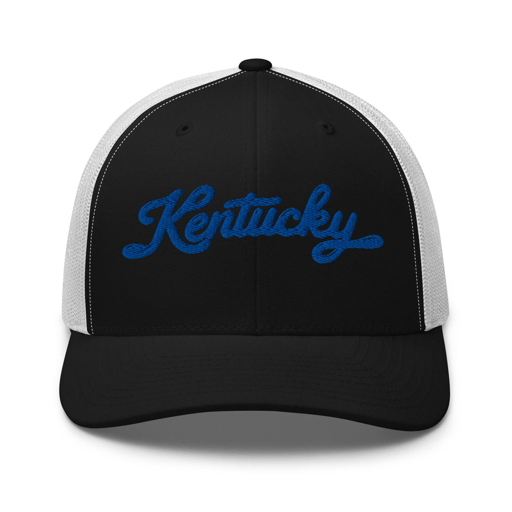 Kentucky Script Blue Puff Hat | 3D Raised Embroidery Cap - Bluegrass Elite Apparel LLC