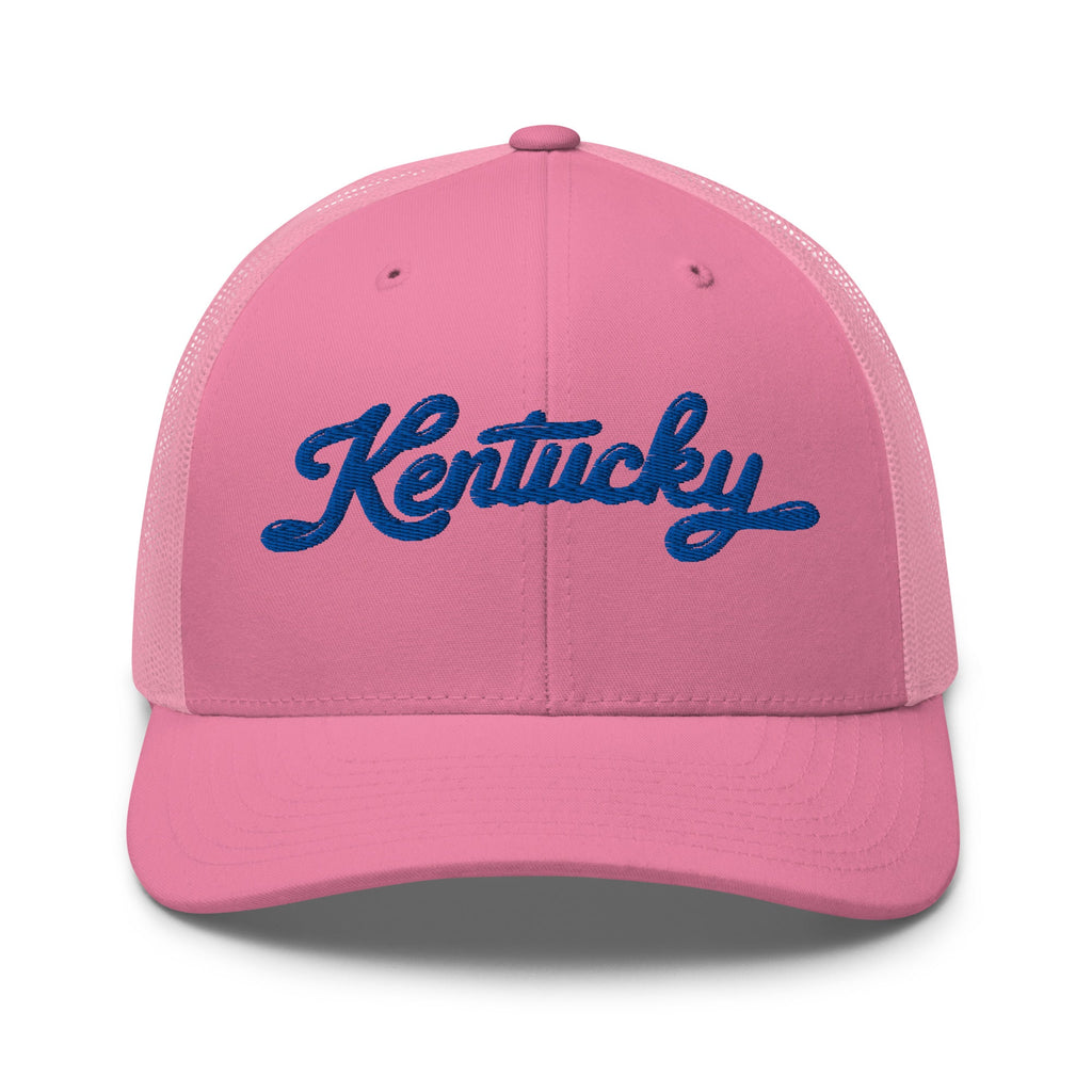 Kentucky Script Blue Puff Hat | 3D Raised Embroidery Cap - Bluegrass Elite Apparel LLC