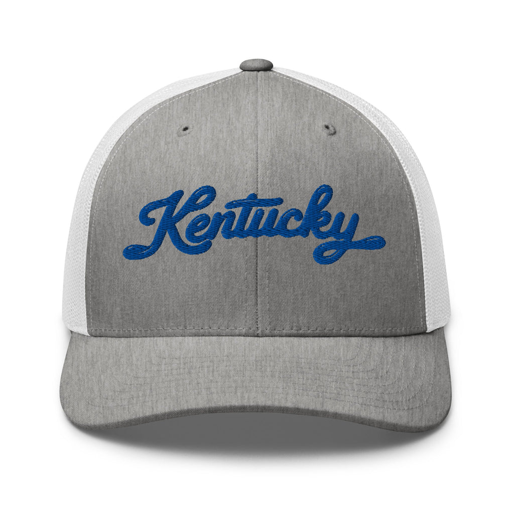 Kentucky Script Blue Puff Hat | 3D Raised Embroidery Cap - Bluegrass Elite Apparel LLC