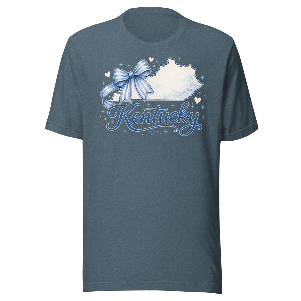Kentucky Script Bow Tee | Bluegrass Outline Design | Classic - Bluegrass Elite Apparel LLC