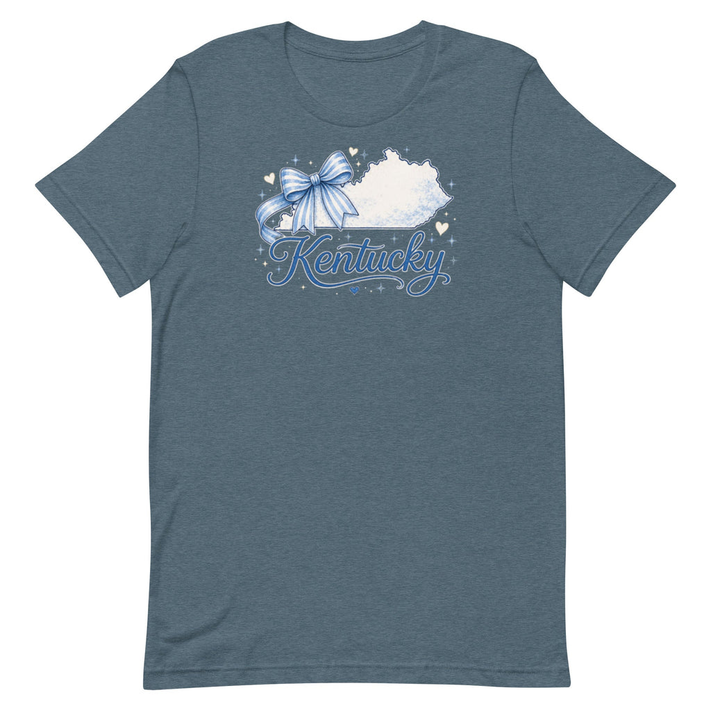 Kentucky Script Bow Tee | Bluegrass Outline Design | Classic - Bluegrass Elite Apparel LLC