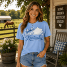 Kentucky Script Bow Tee | Bluegrass Outline Design | Classic - Bluegrass Elite Apparel LLC