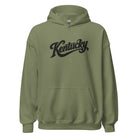 Kentucky Script Embroidered Hoodie | Black Stitch Bluegrass Pullover - Bluegrass Elite Apparel LLC