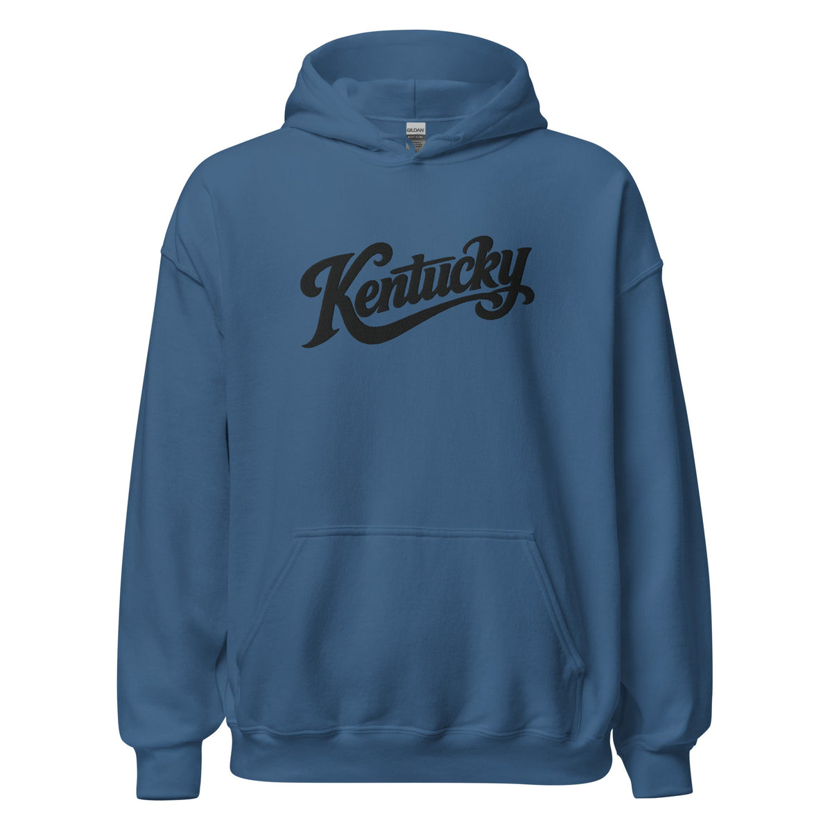 Kentucky Script Embroidered Hoodie | Black Stitch Bluegrass Pullover - Bluegrass Elite Apparel LLC