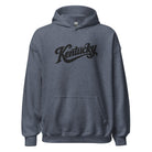 Kentucky Script Embroidered Hoodie | Black Stitch Bluegrass Pullover - Bluegrass Elite Apparel LLC