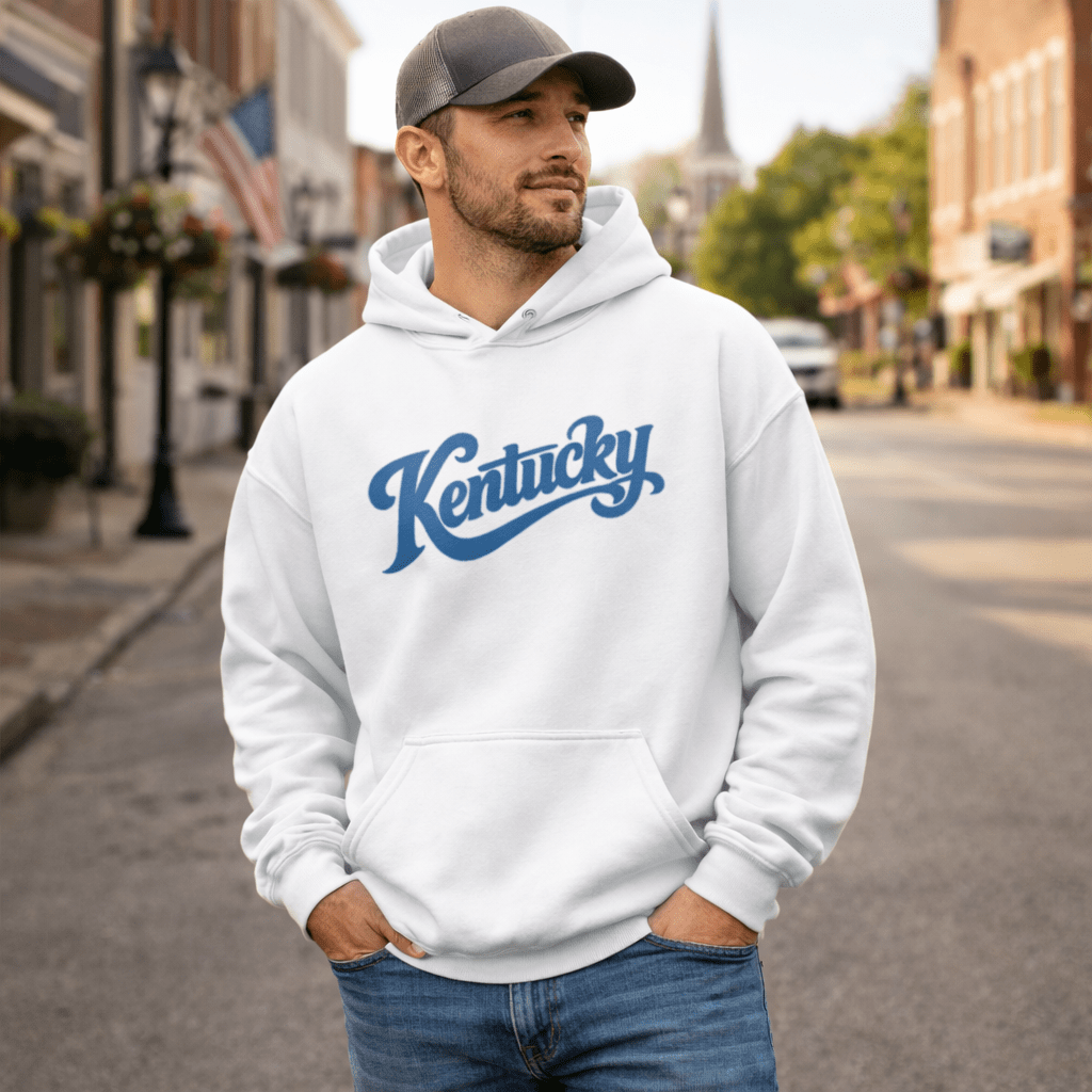 Kentucky Script Embroidered Hoodie | Bluegrass Heritage Pullover - Bluegrass Elite Apparel LLC