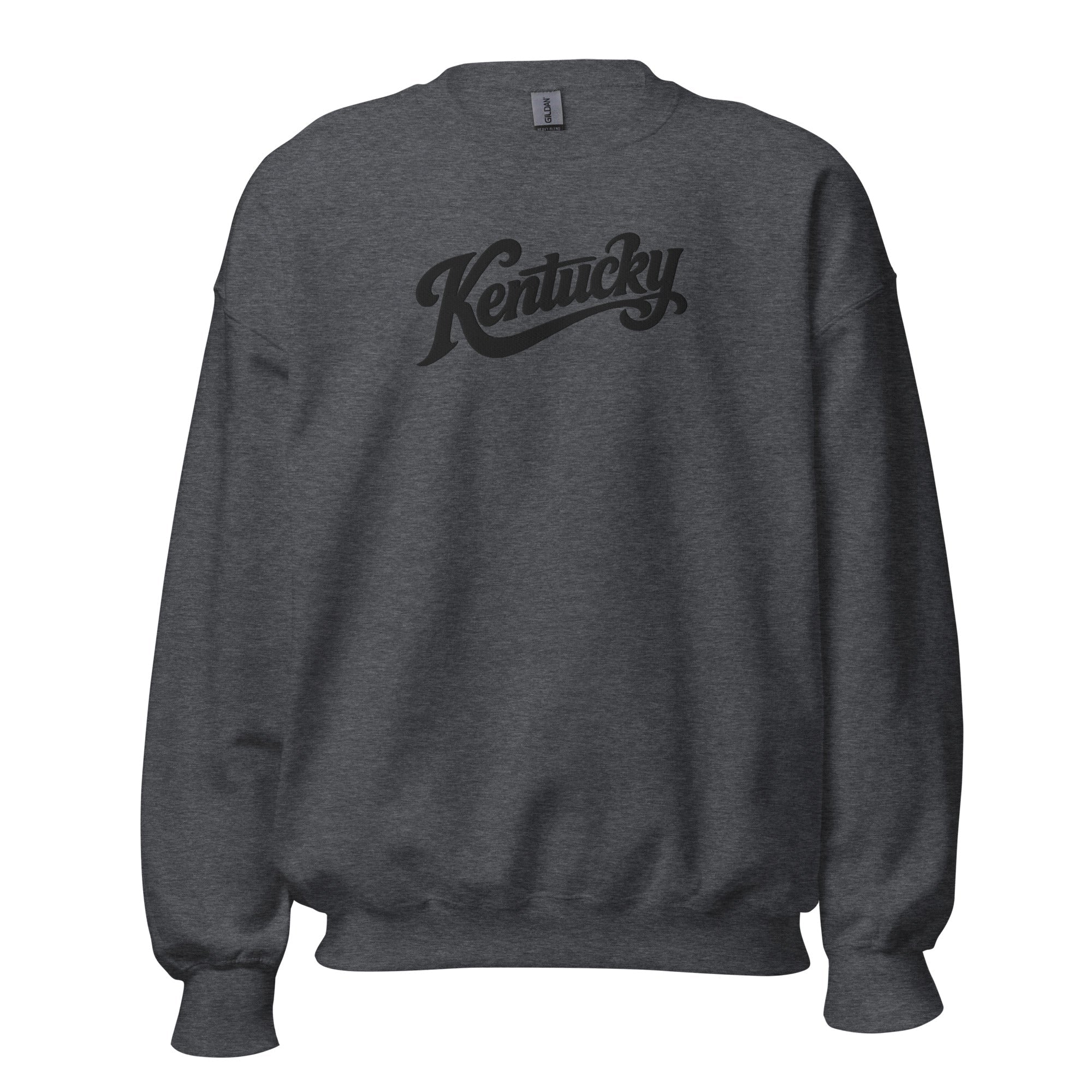 Kentucky Script Embroidered Sweatshirt | Black Stitch Bluegrass Crewneck - Bluegrass Elite Apparel LLC