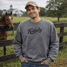 Kentucky Script Embroidered Sweatshirt | Black Stitch Bluegrass Crewneck - Bluegrass Elite Apparel LLC
