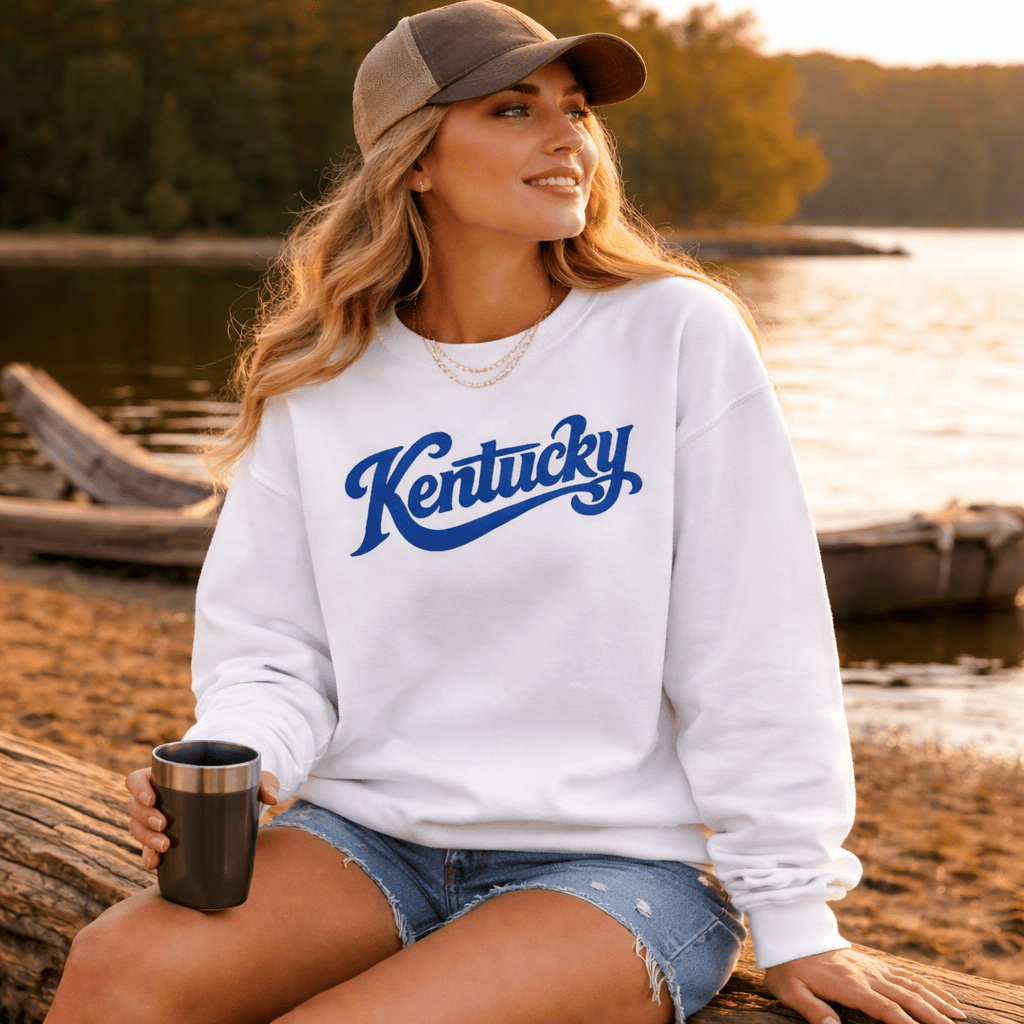 Kentucky Script Embroidered Sweatshirt | Bluegrass Heritage Crewneck - Bluegrass Elite Apparel LLC