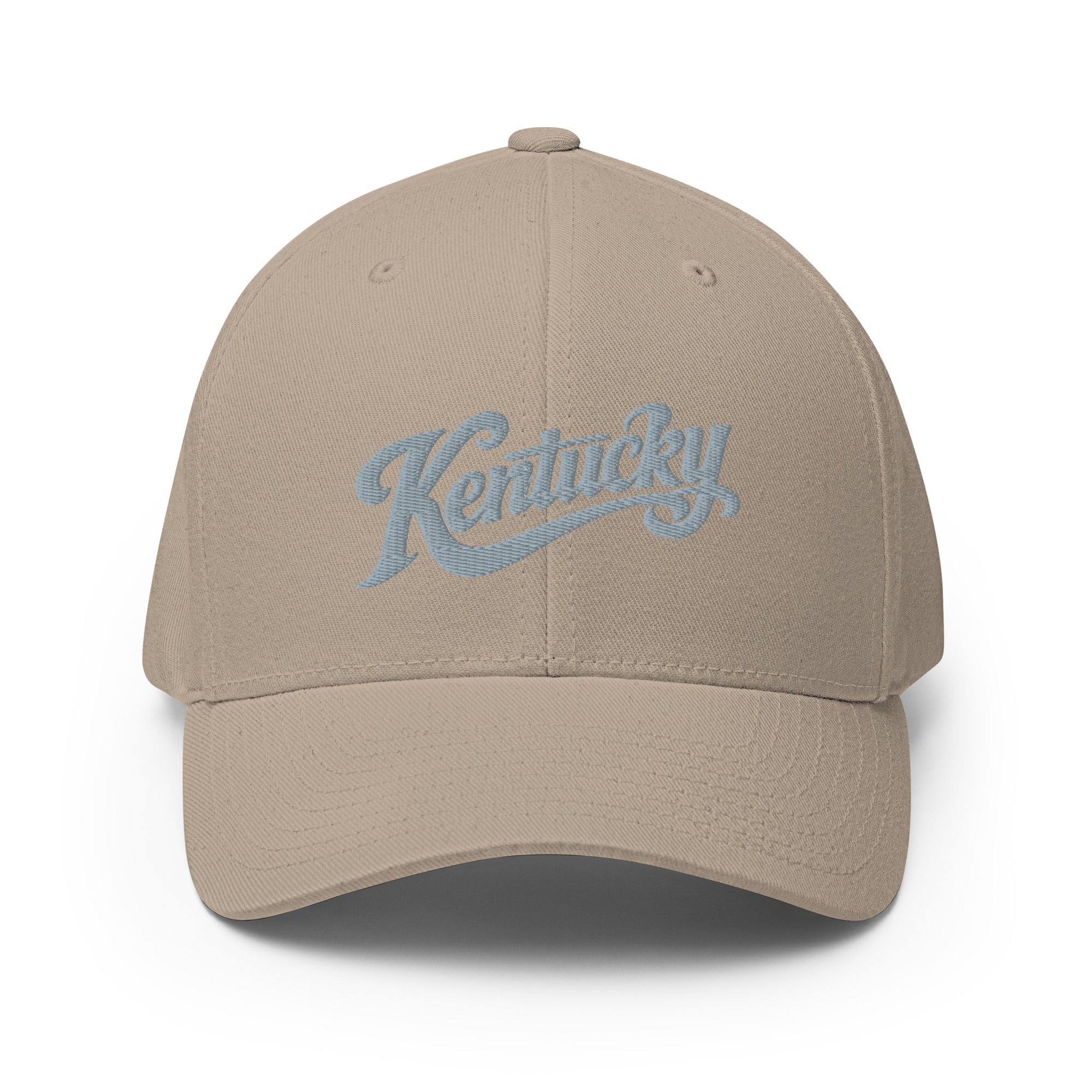 Kentucky Script Hat | Gray Vintage Stretch - Fit Cap - Bluegrass Elite Apparel LLC
