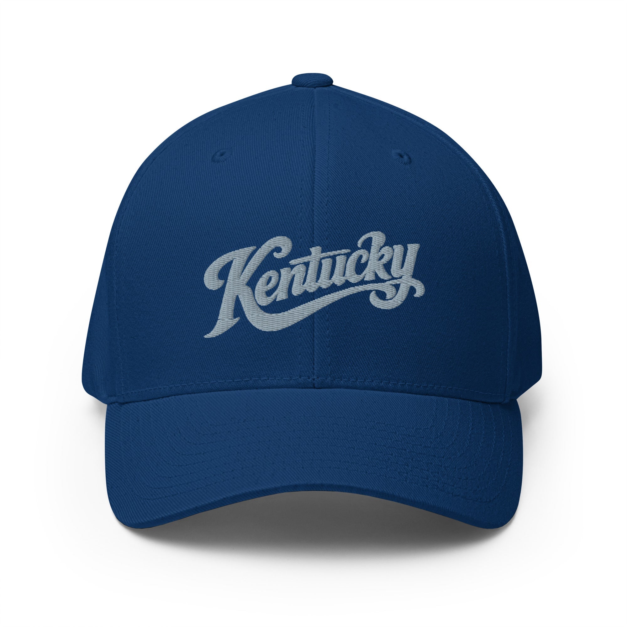 Kentucky Script Hat | Gray Vintage Stretch - Fit Cap - Bluegrass Elite Apparel LLC