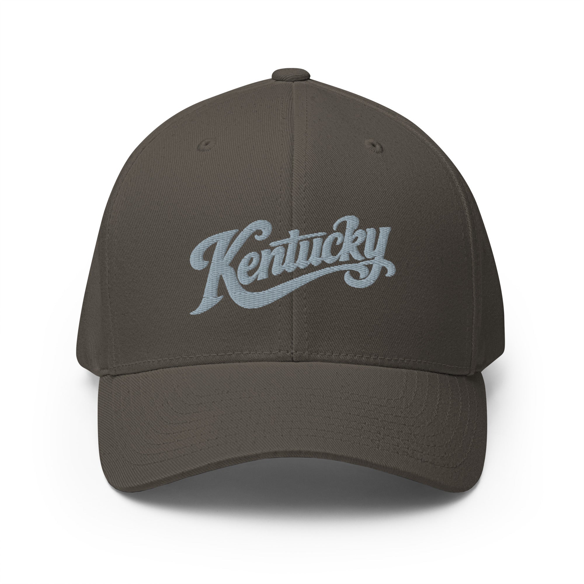 Kentucky Script Hat | Gray Vintage Stretch - Fit Cap - Bluegrass Elite Apparel LLC