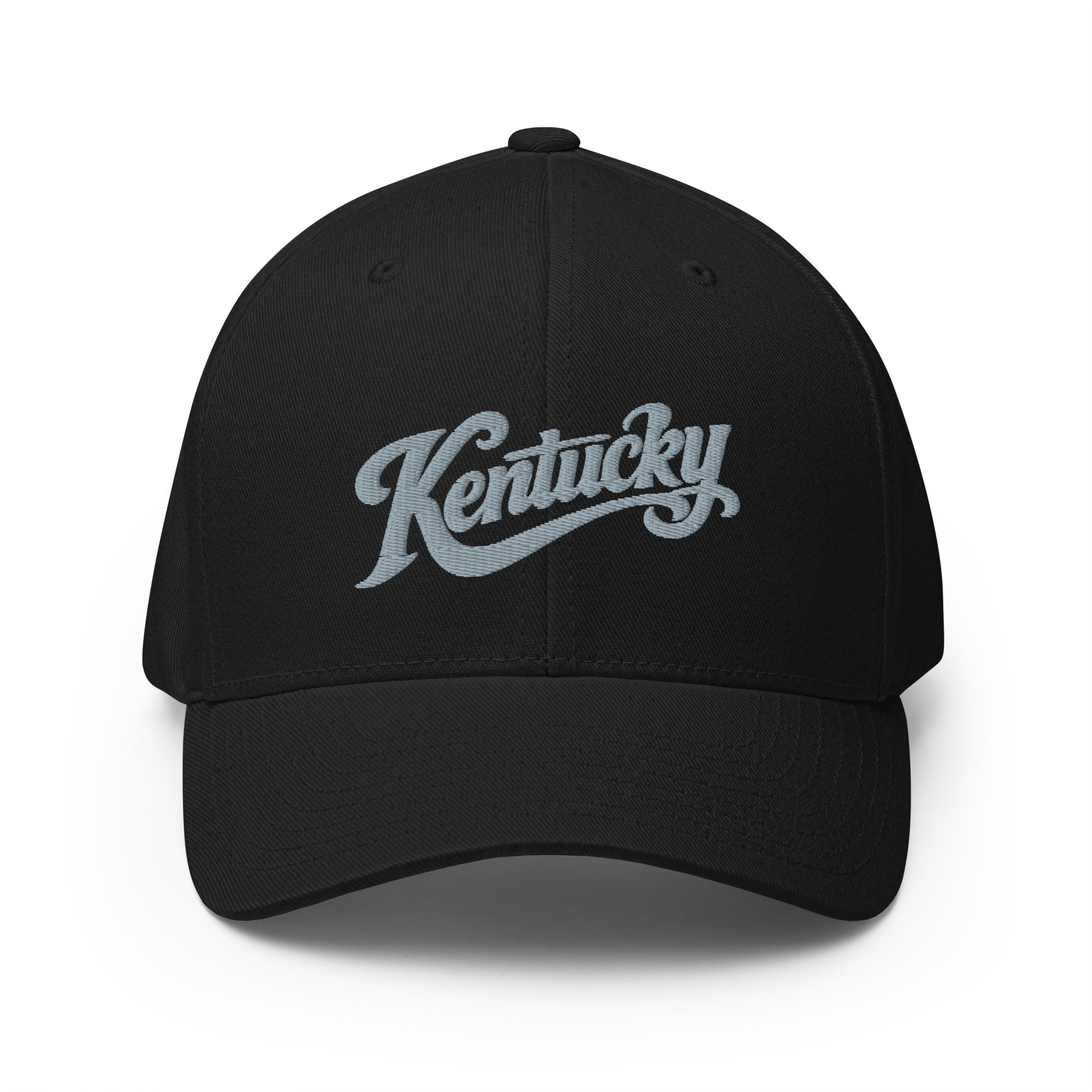 Kentucky Script Hat | Gray Vintage Stretch - Fit Cap - Bluegrass Elite Apparel LLC