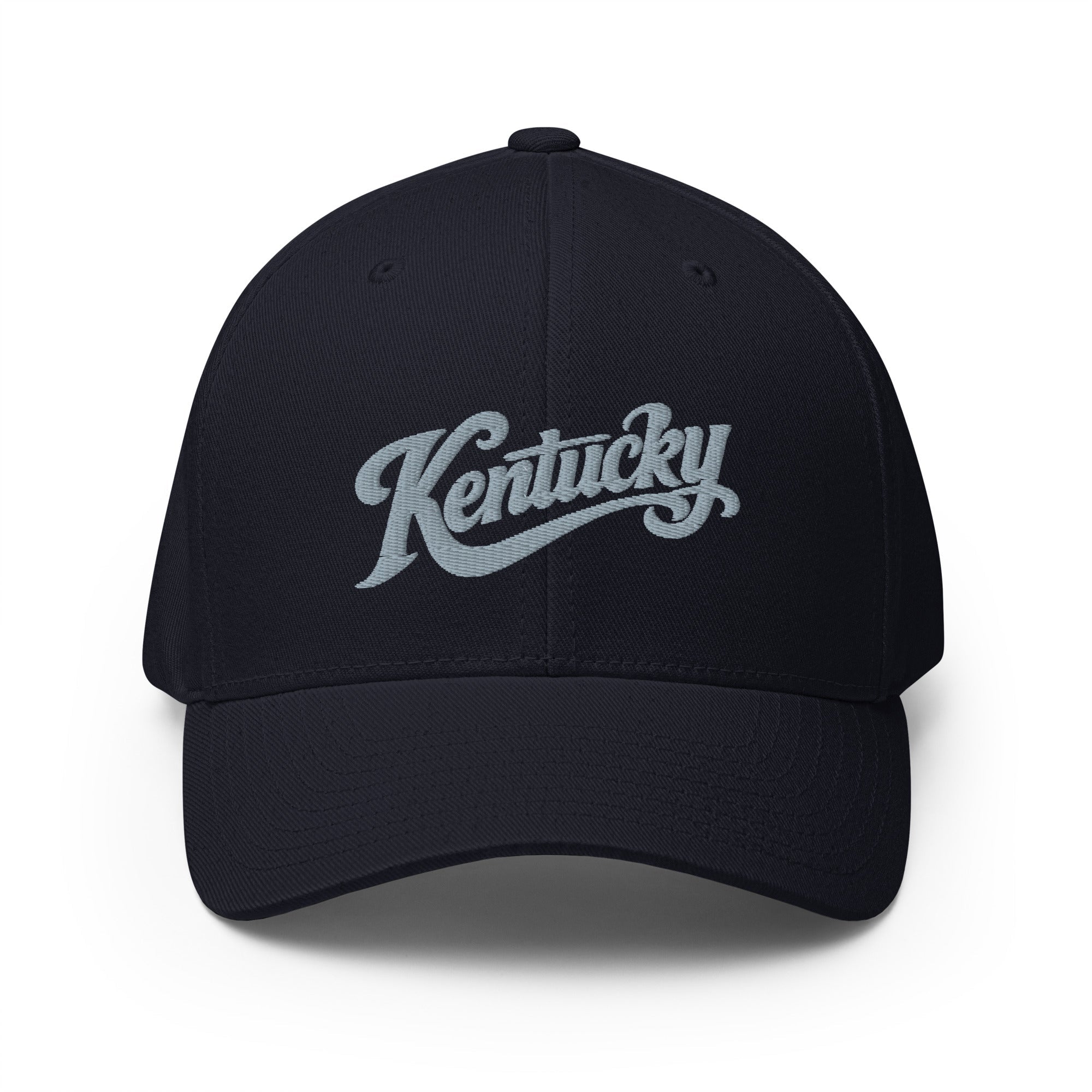 Kentucky Script Hat | Gray Vintage Stretch - Fit Cap - Bluegrass Elite Apparel LLC