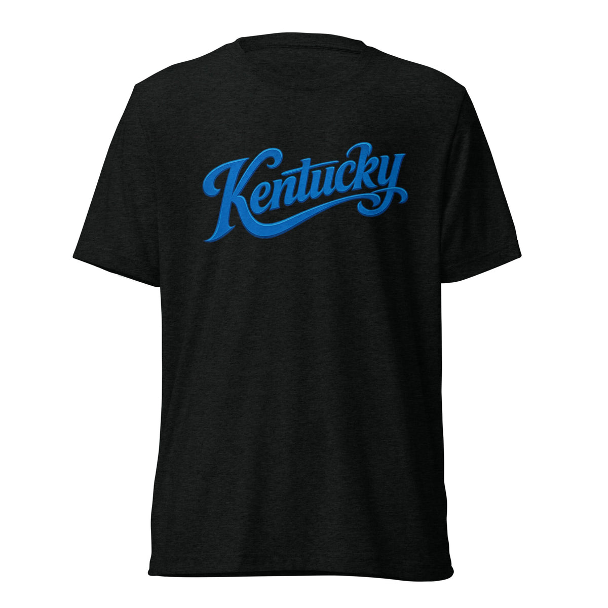 Kentucky Script T-Shirt | Blue Text Design | Elite Tri - Blend - Bluegrass Elite Apparel LLC