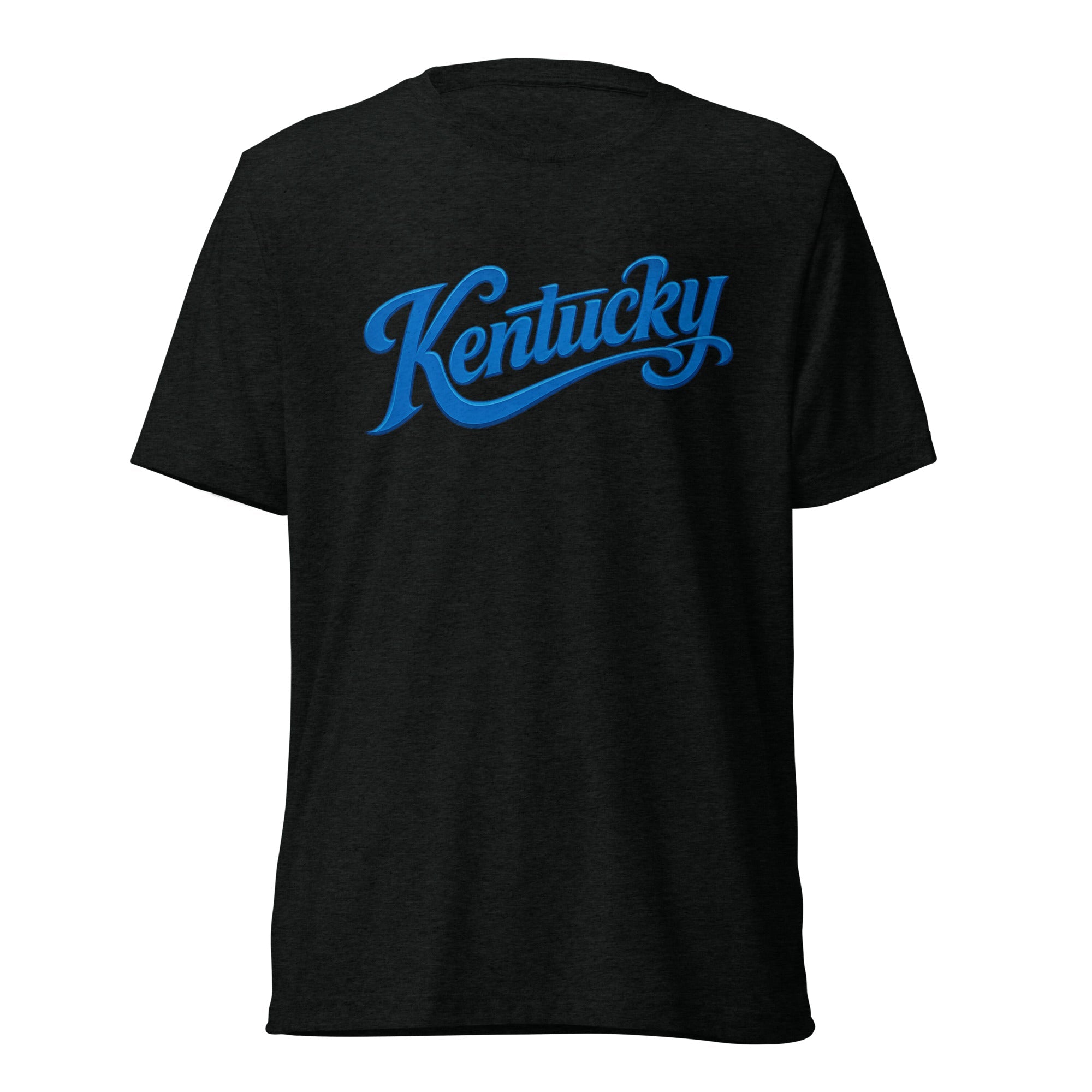 Kentucky Script T-Shirt | Blue Text Design | Elite Tri - Blend - Bluegrass Elite Apparel LLC