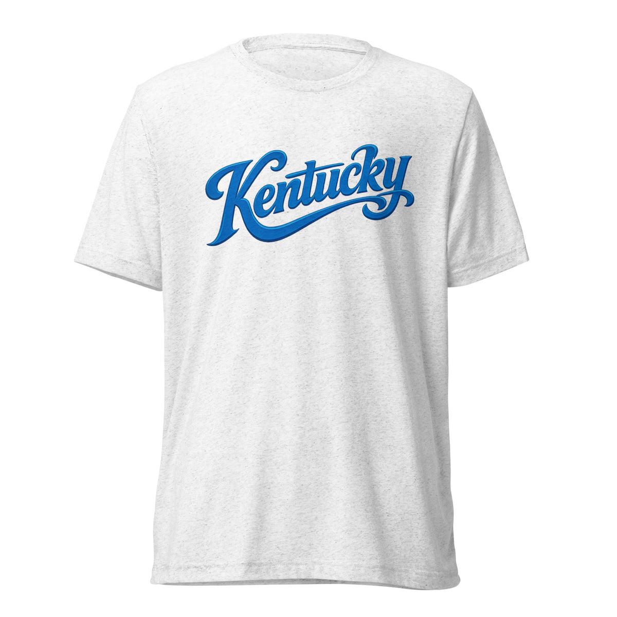 Kentucky Script T-Shirt | Blue Text Design | Elite Tri - Blend - Bluegrass Elite Apparel LLC