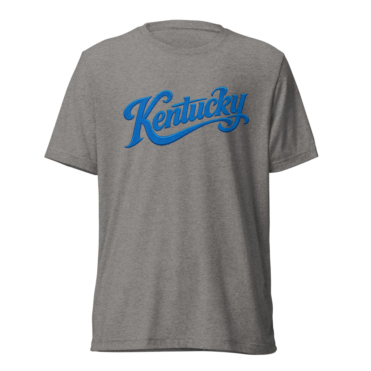 Kentucky Script T-Shirt | Blue Text Design | Elite Tri - Blend - Bluegrass Elite Apparel LLC