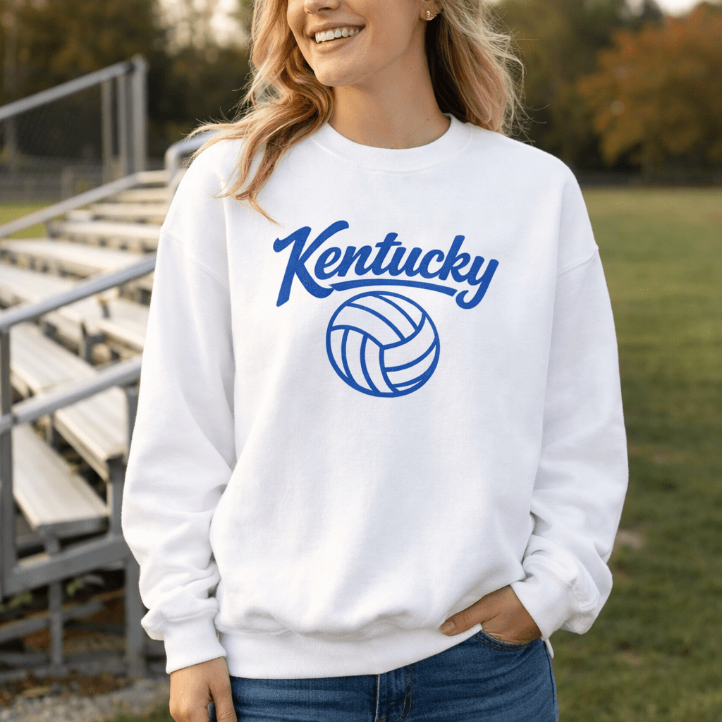 Kentucky Script Volleyball Sweatshirt | Classic Crewneck - Bluegrass Elite Apparel LLC