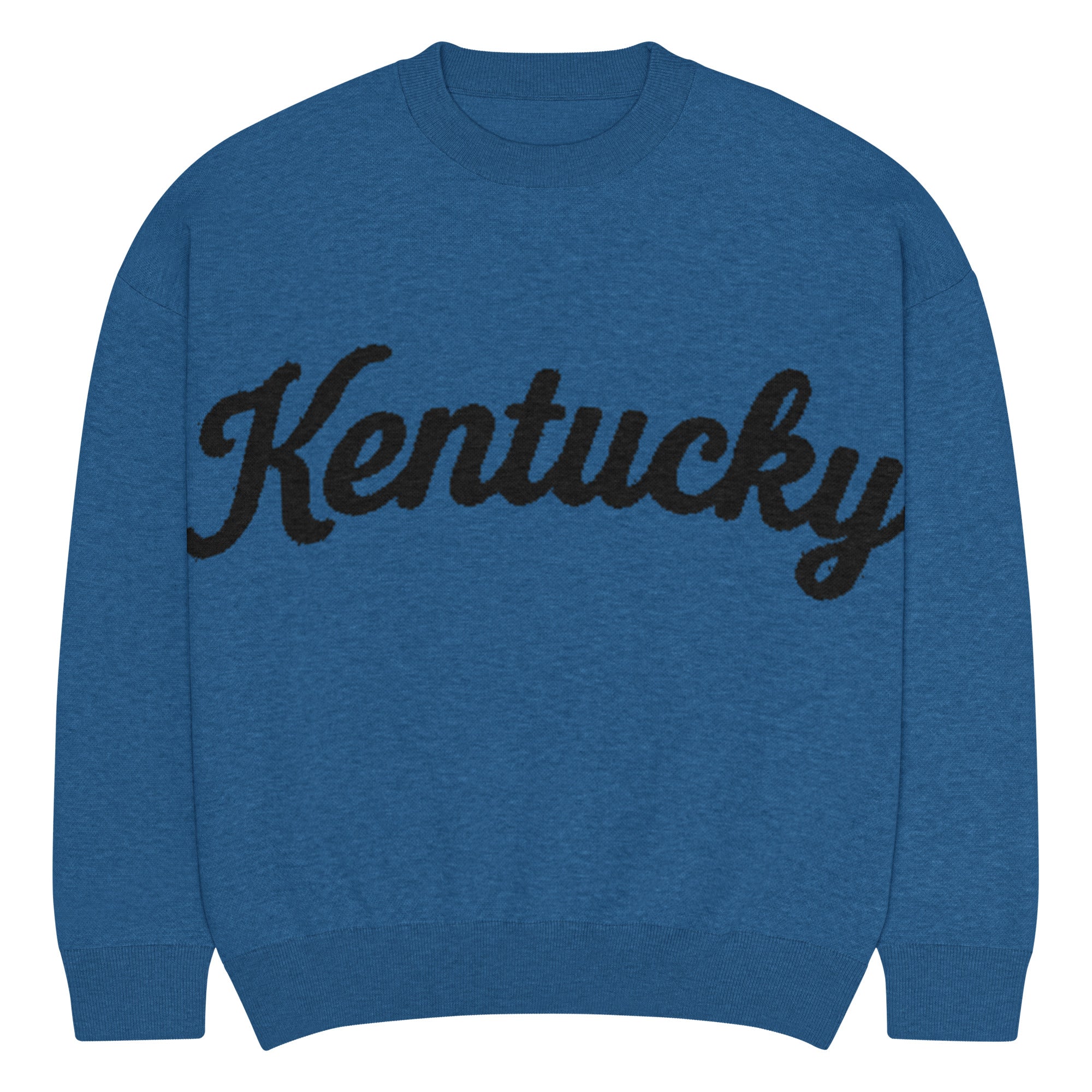 Kentucky Signature Sweater | Black Text on Blue | Relaxed Fit - Bluegrass Elite Apparel LLC
