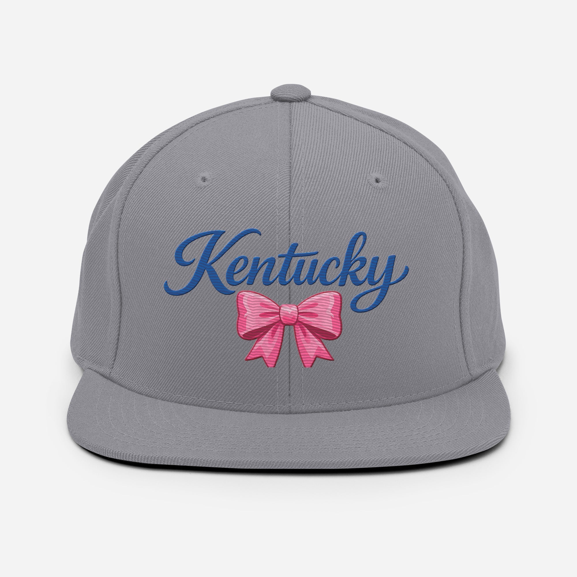 Kentucky Snapback Hat | Pink Bow Script Design | Classic Fit - Bluegrass Elite Apparel LLC