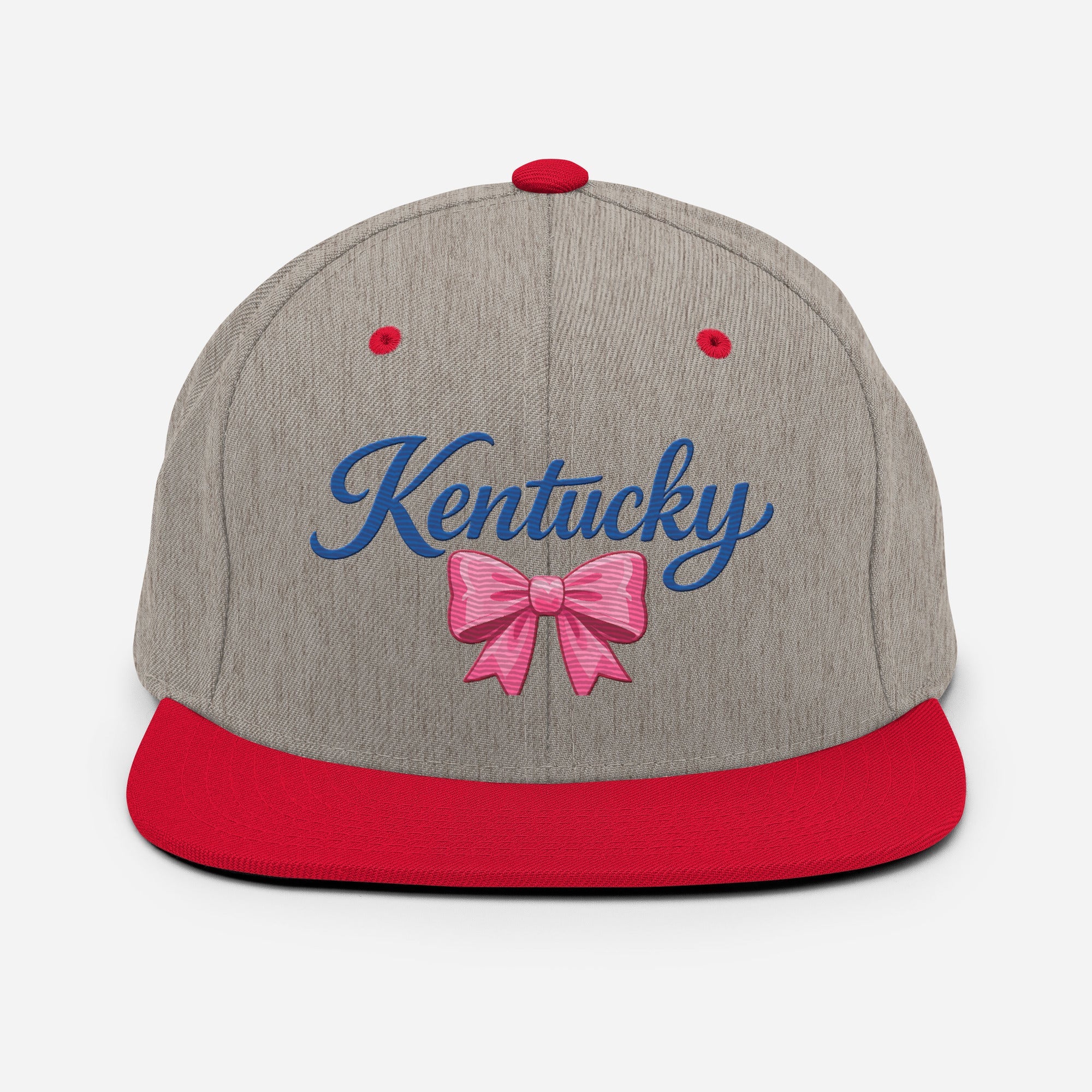 Kentucky Snapback Hat | Pink Bow Script Design | Classic Fit - Bluegrass Elite Apparel LLC