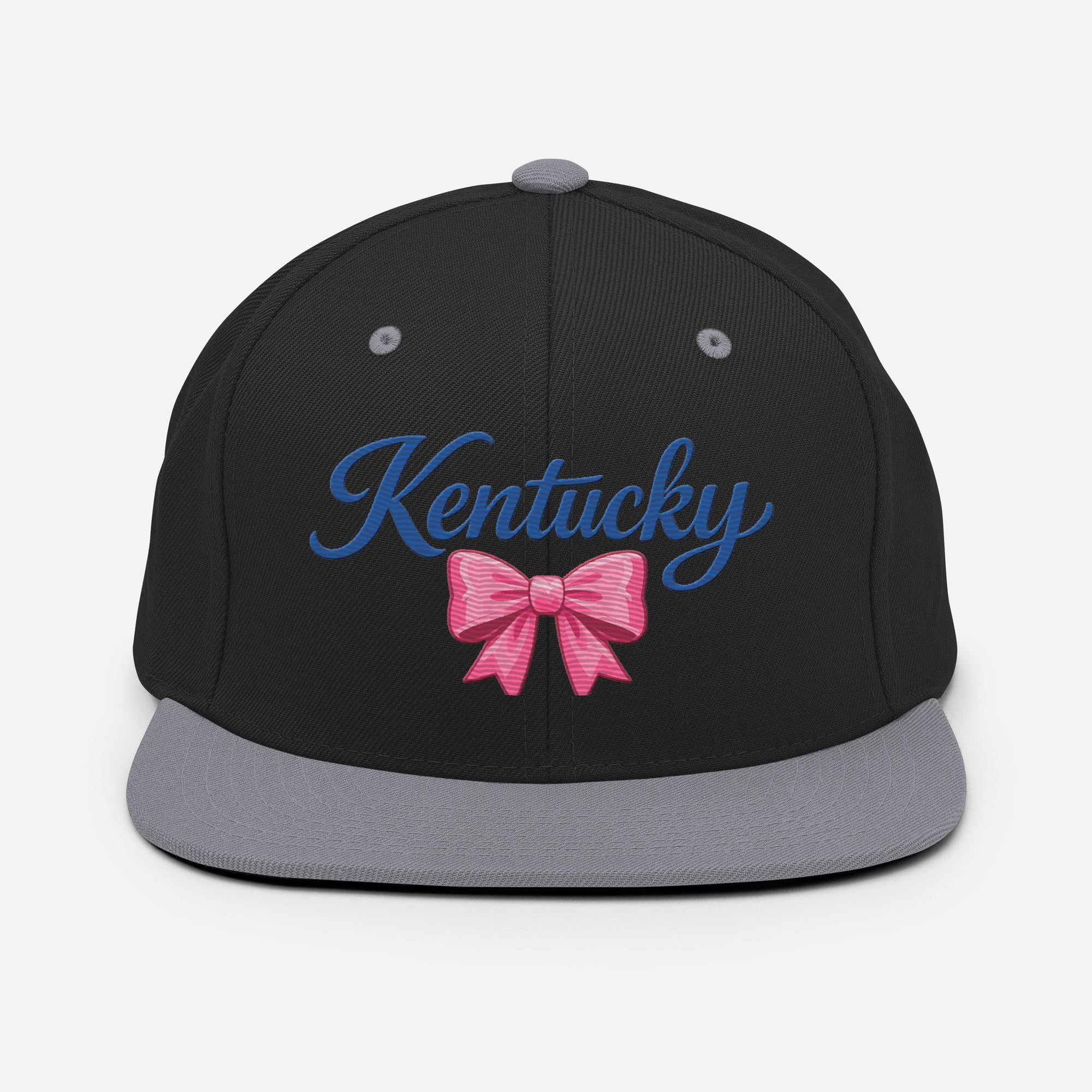 Kentucky Snapback Hat | Pink Bow Script Design | Classic Fit - Bluegrass Elite Apparel LLC