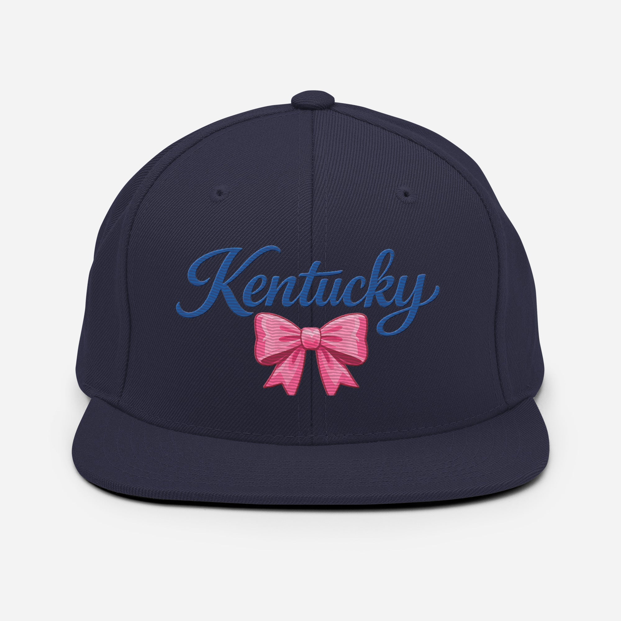 Kentucky Snapback Hat | Pink Bow Script Design | Classic Fit - Bluegrass Elite Apparel LLC