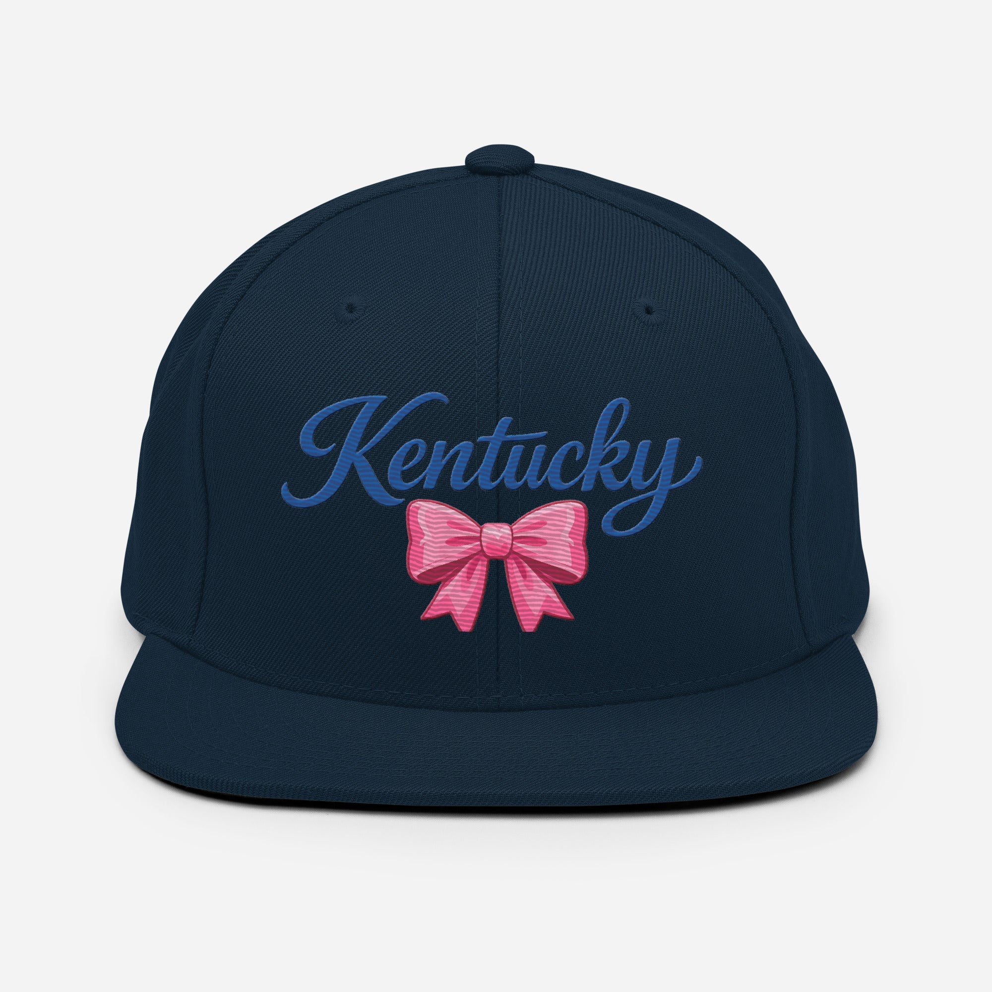 Kentucky Snapback Hat | Pink Bow Script Design | Classic Fit - Bluegrass Elite Apparel LLC