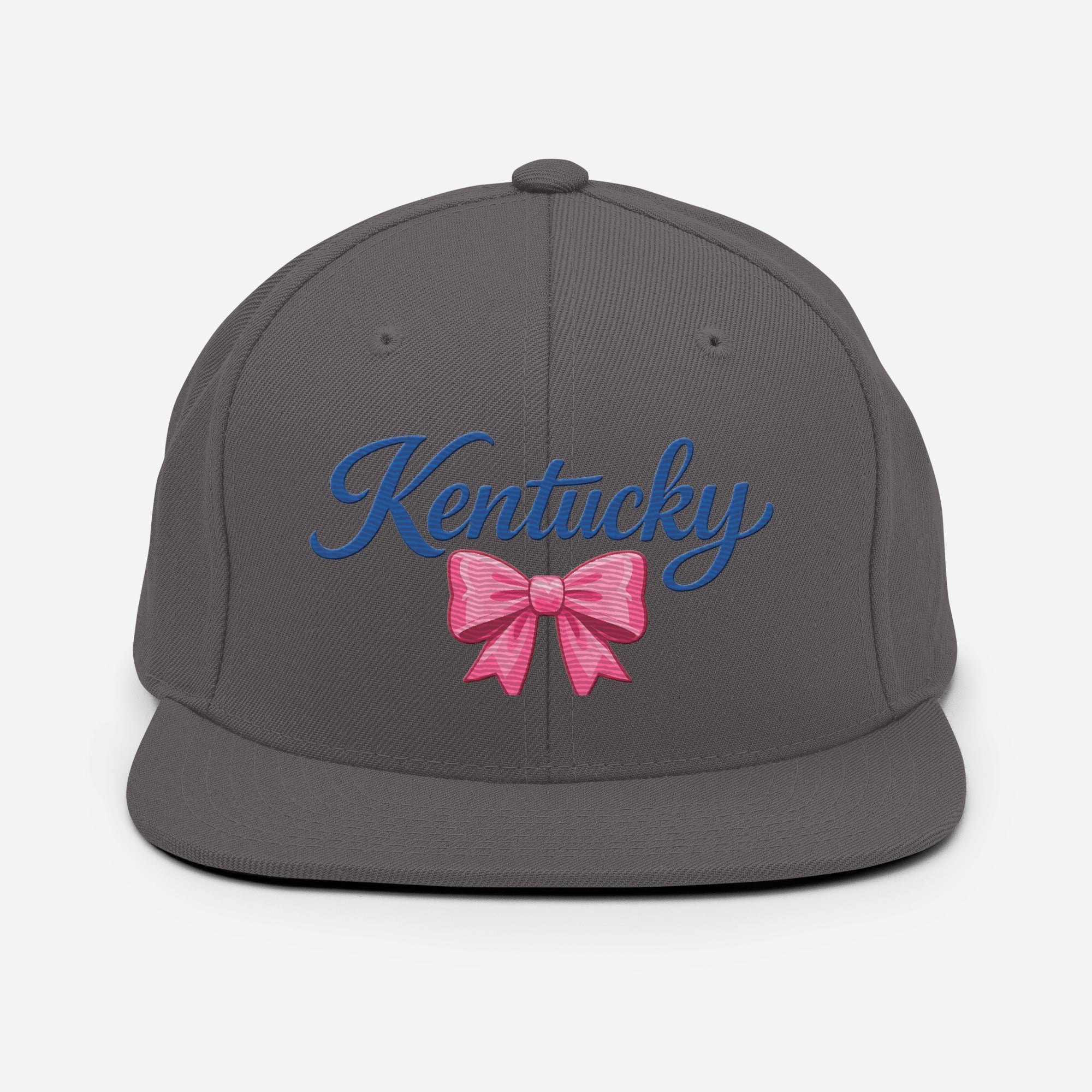 Kentucky Snapback Hat | Pink Bow Script Design | Classic Fit - Bluegrass Elite Apparel LLC