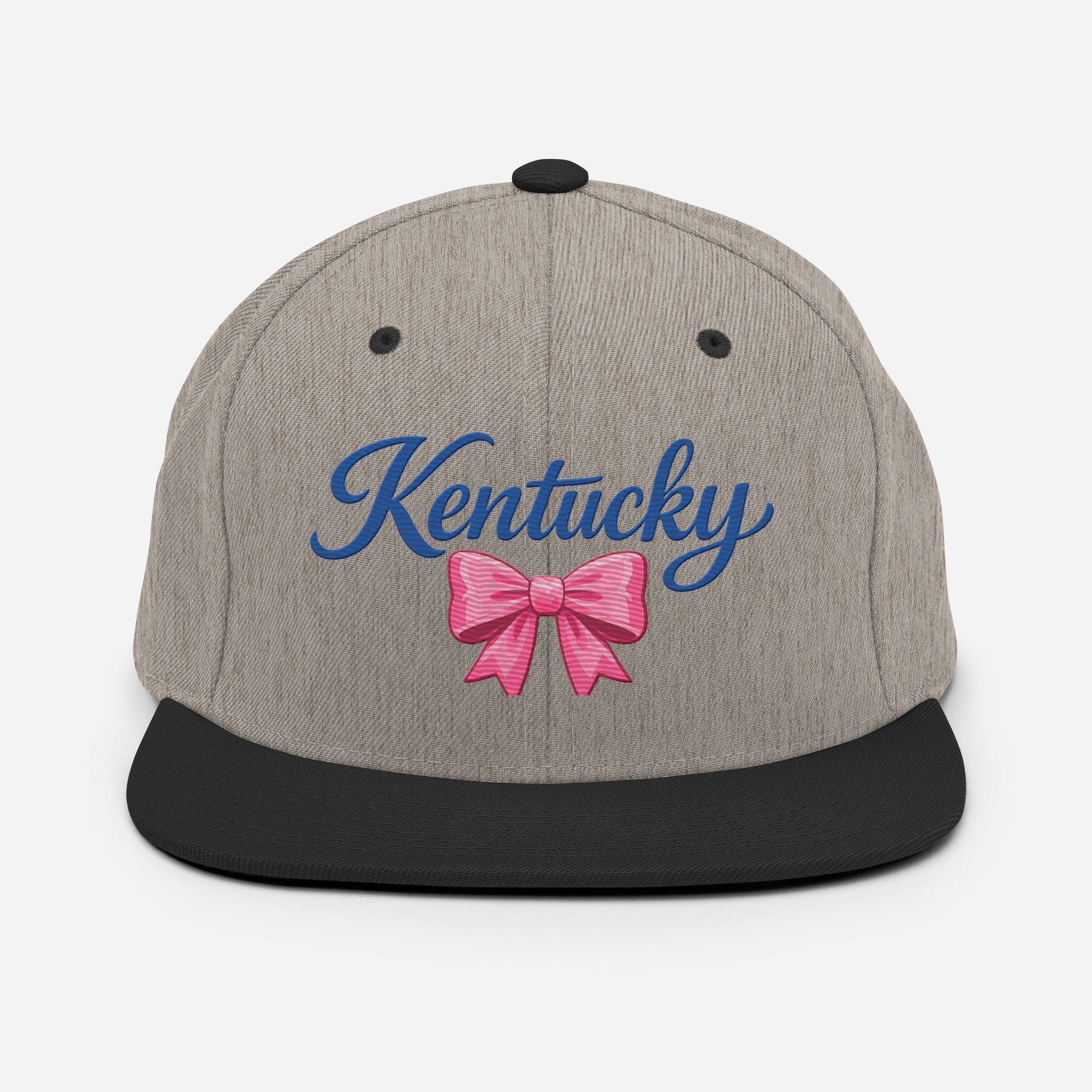 Kentucky Snapback Hat | Pink Bow Script Design | Classic Fit - Bluegrass Elite Apparel LLC