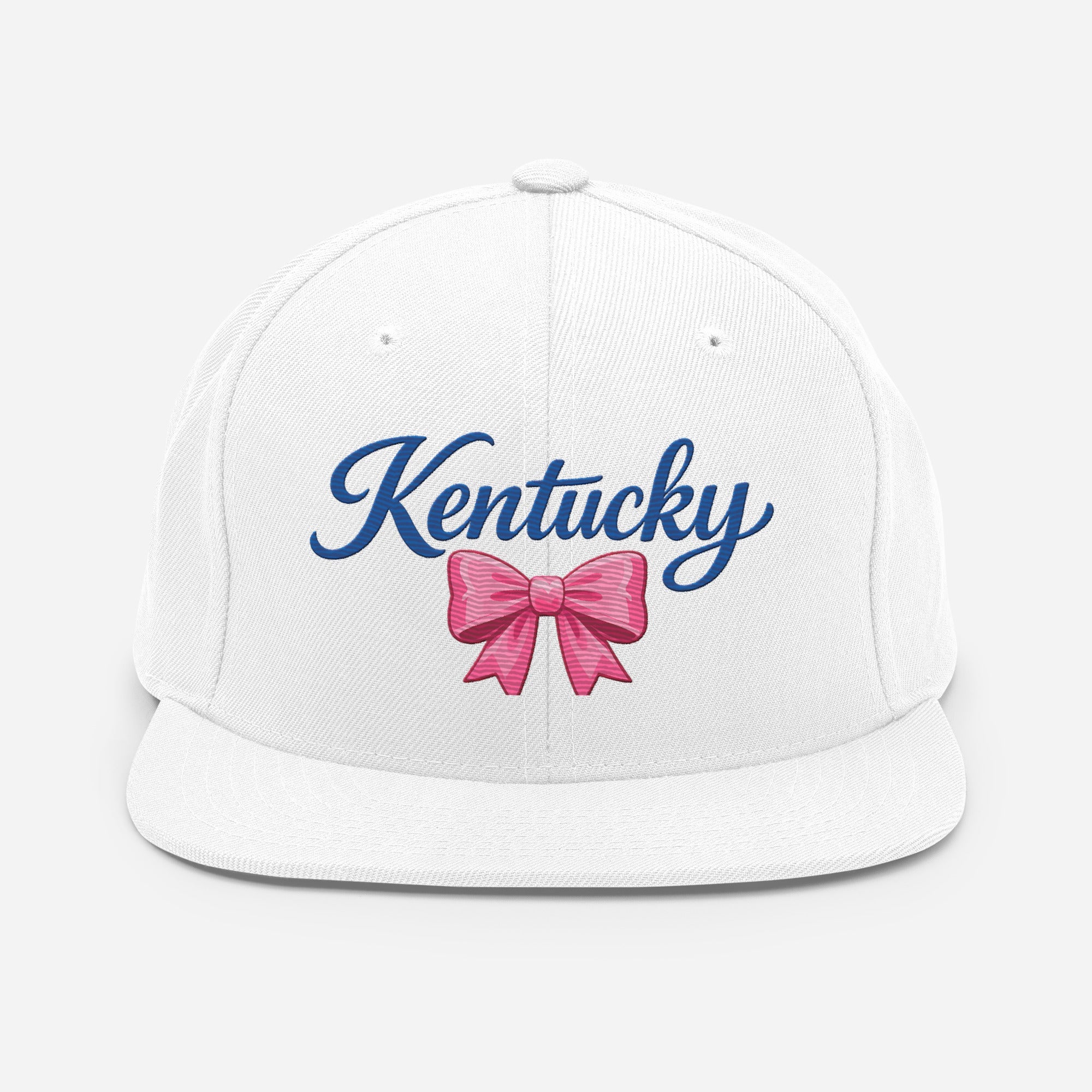 Kentucky Snapback Hat | Pink Bow Script Design | Classic Fit - Bluegrass Elite Apparel LLC