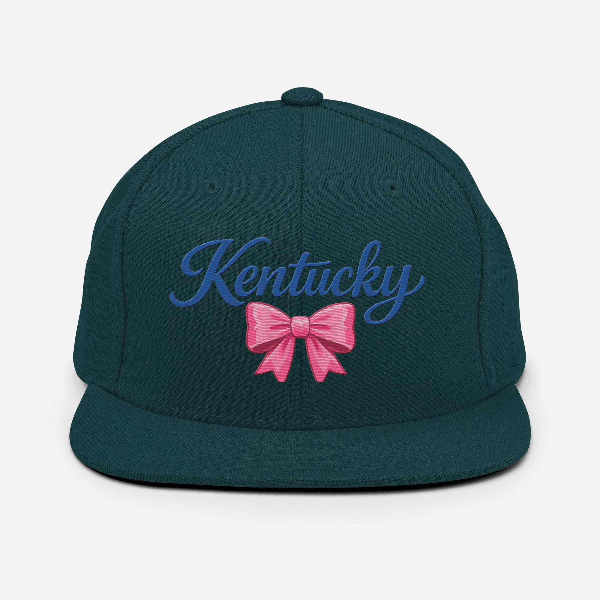 Kentucky Snapback Hat | Pink Bow Script Design | Classic Fit - Bluegrass Elite Apparel LLC