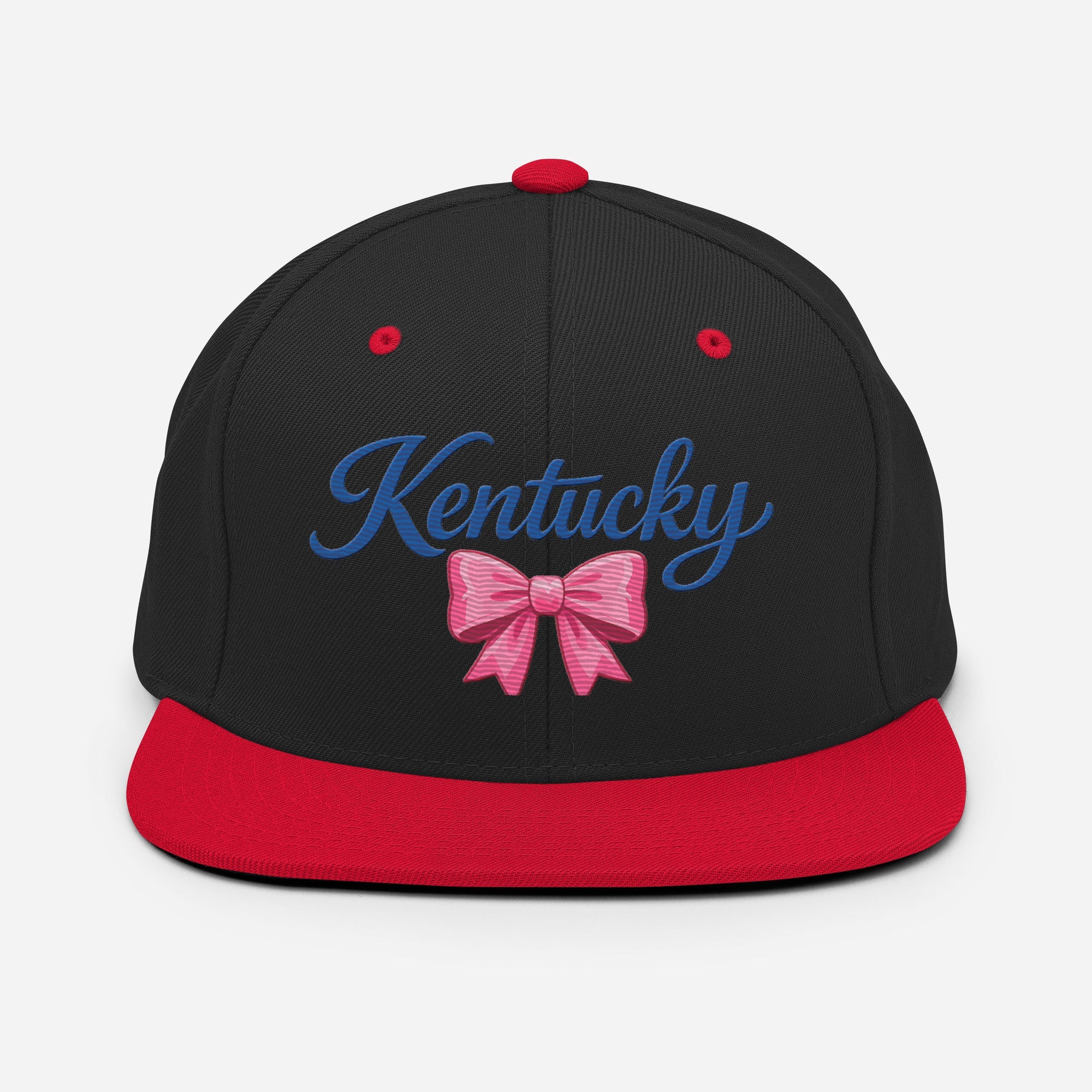 Kentucky Snapback Hat | Pink Bow Script Design | Classic Fit - Bluegrass Elite Apparel LLC